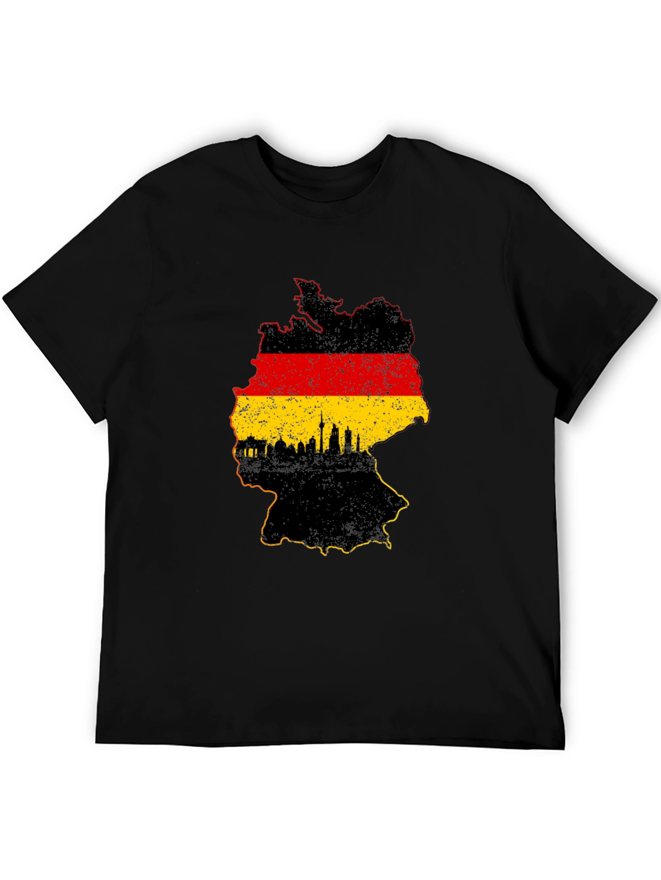 Germany Map Graphic T-Shirt - Black