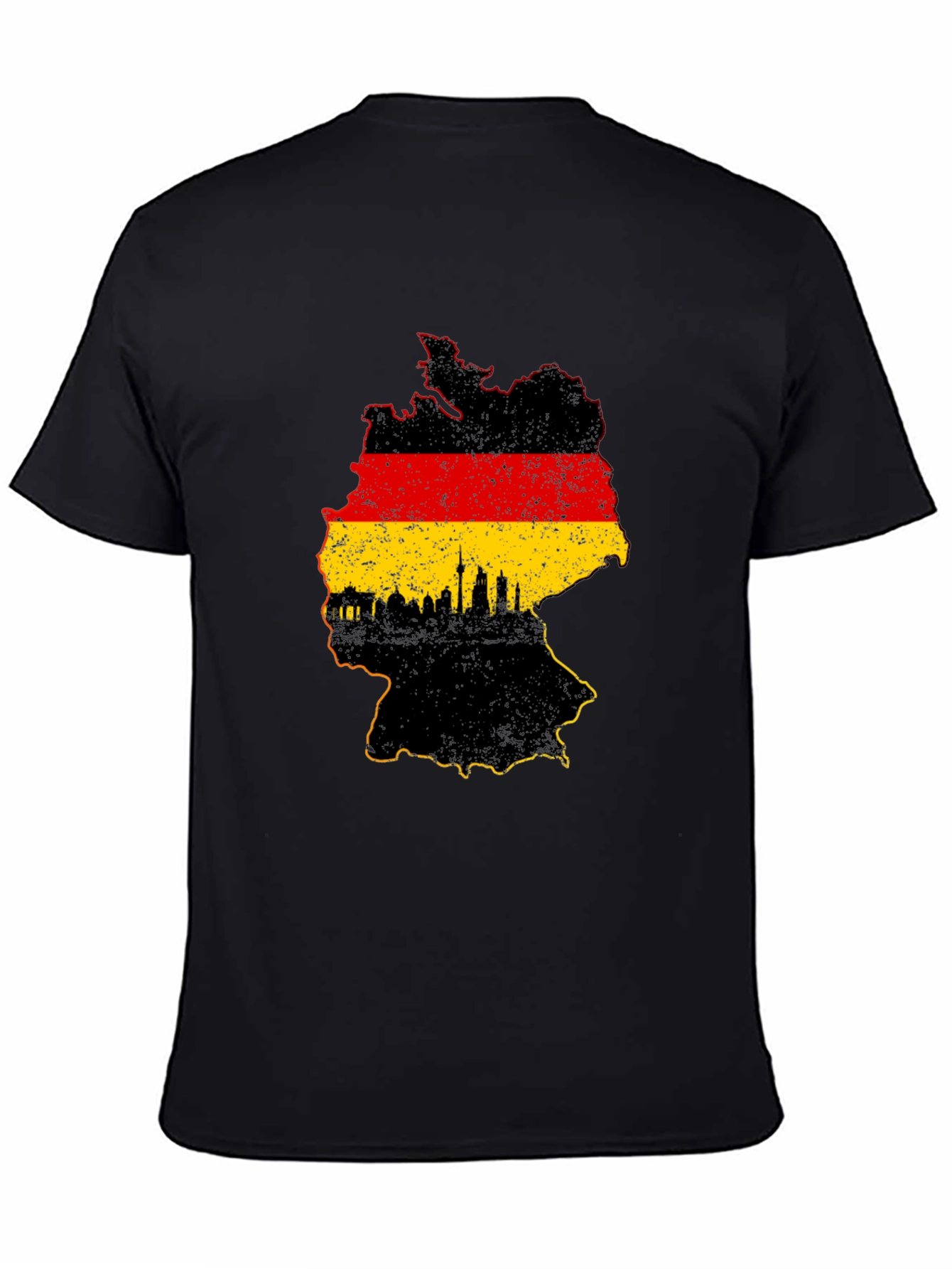 Germany Map Graphic T-Shirt - Black