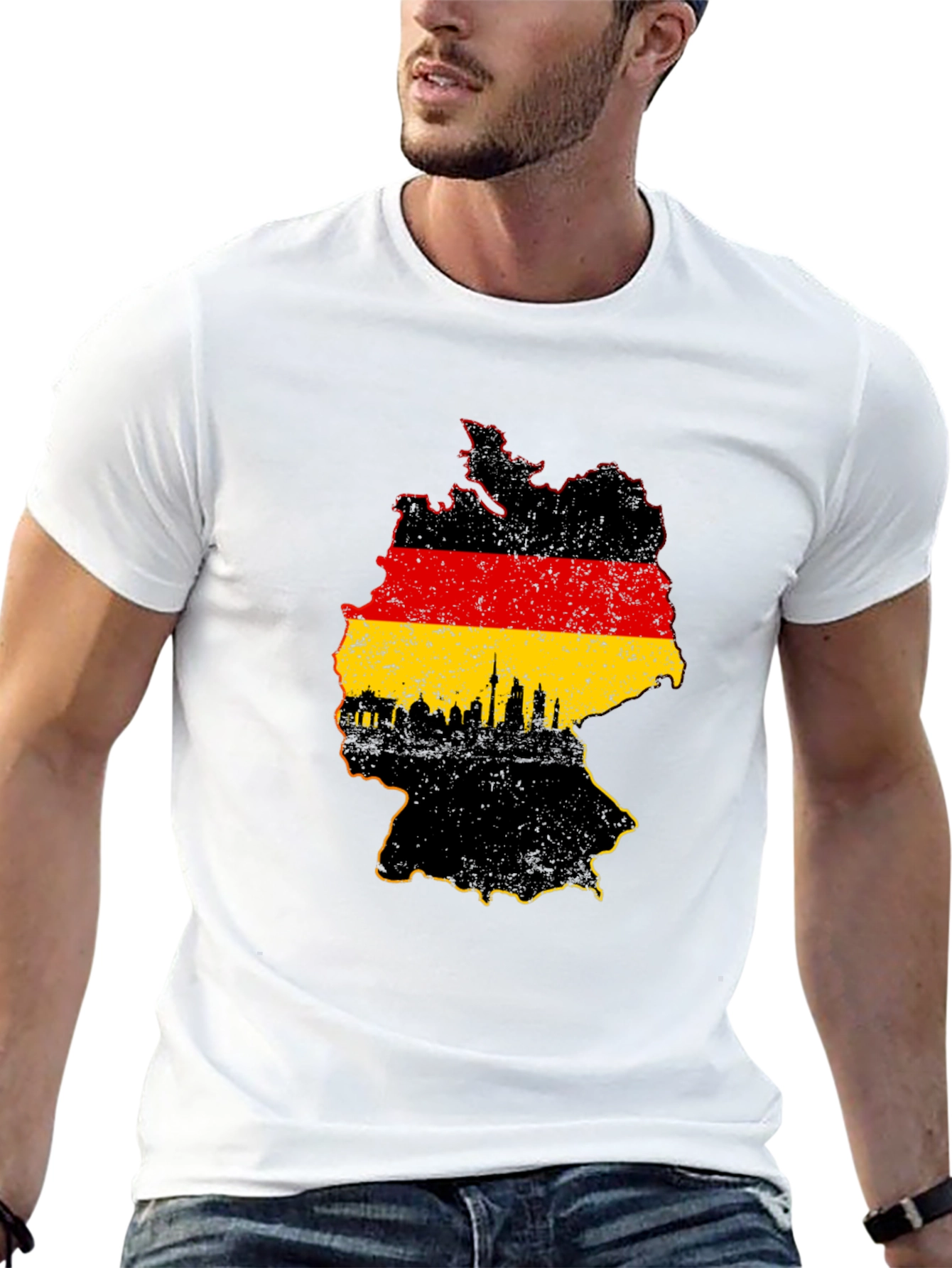 Germany Map Graphic T-Shirt - Black