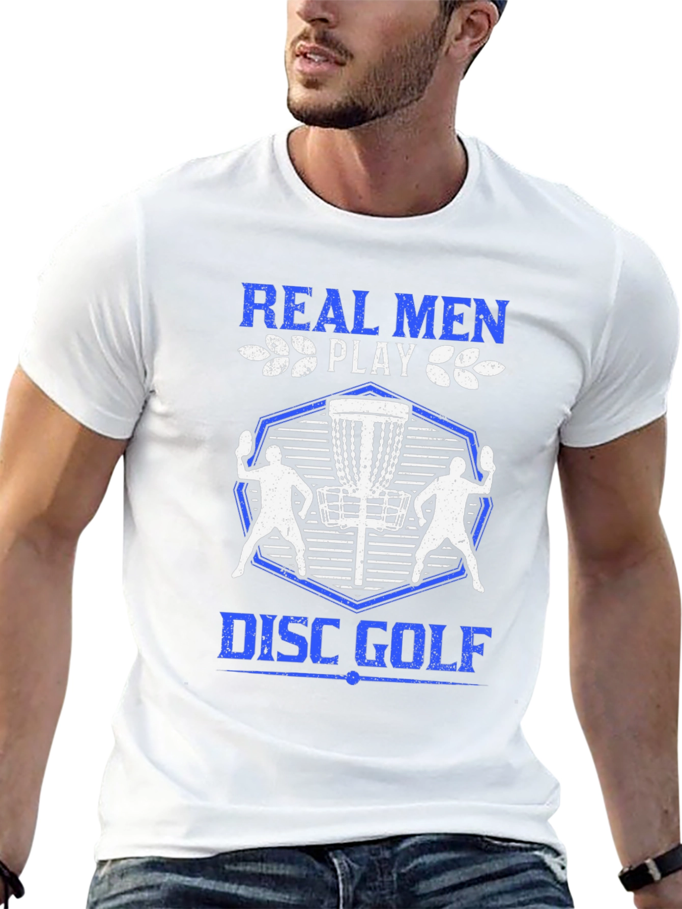 Real Men Play Disc Golf T-Shirt - Black