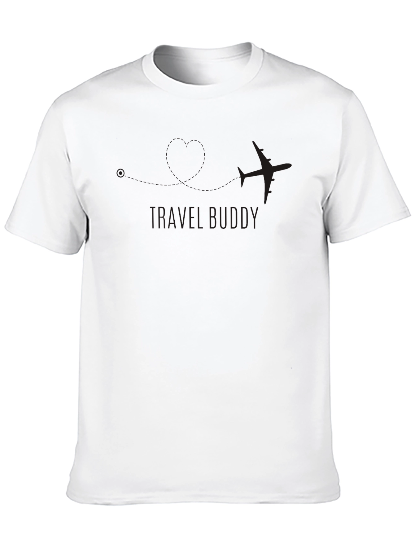 Travel Buddy Black T-Shirt - Airplane Graphic