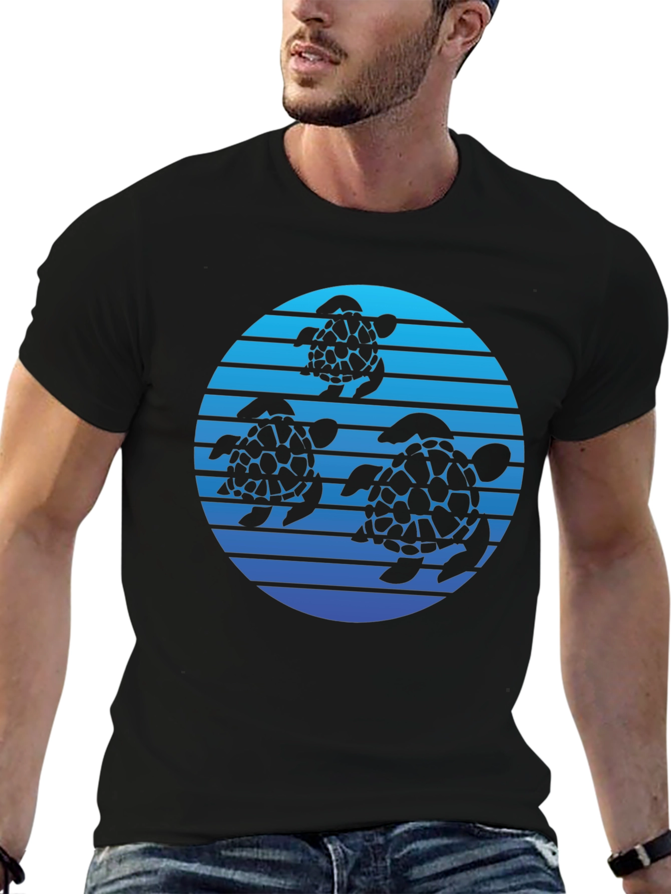 Turtle Sunset Graphic Tee - Black
