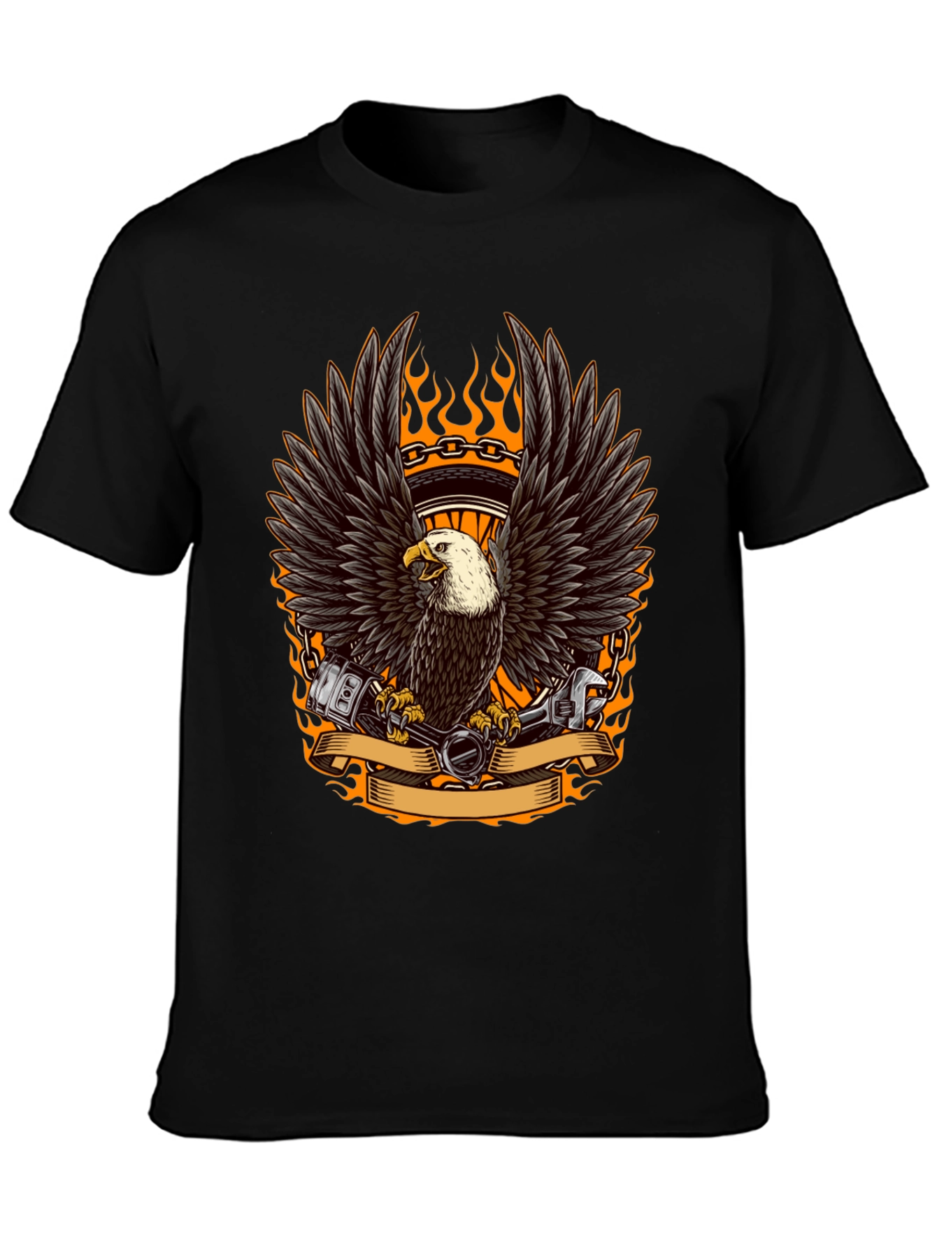 Eagle Biker T-Shirt - Black