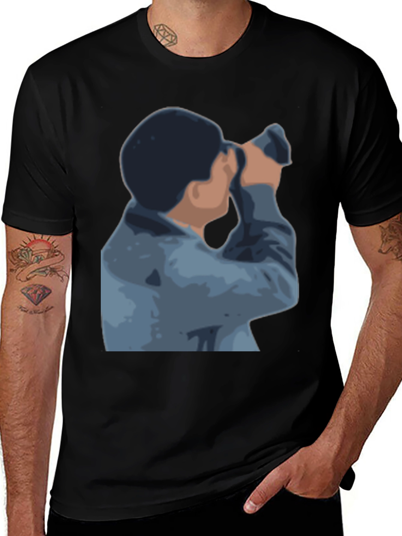 Binocular Gazer Graphic Tee - Modern Style