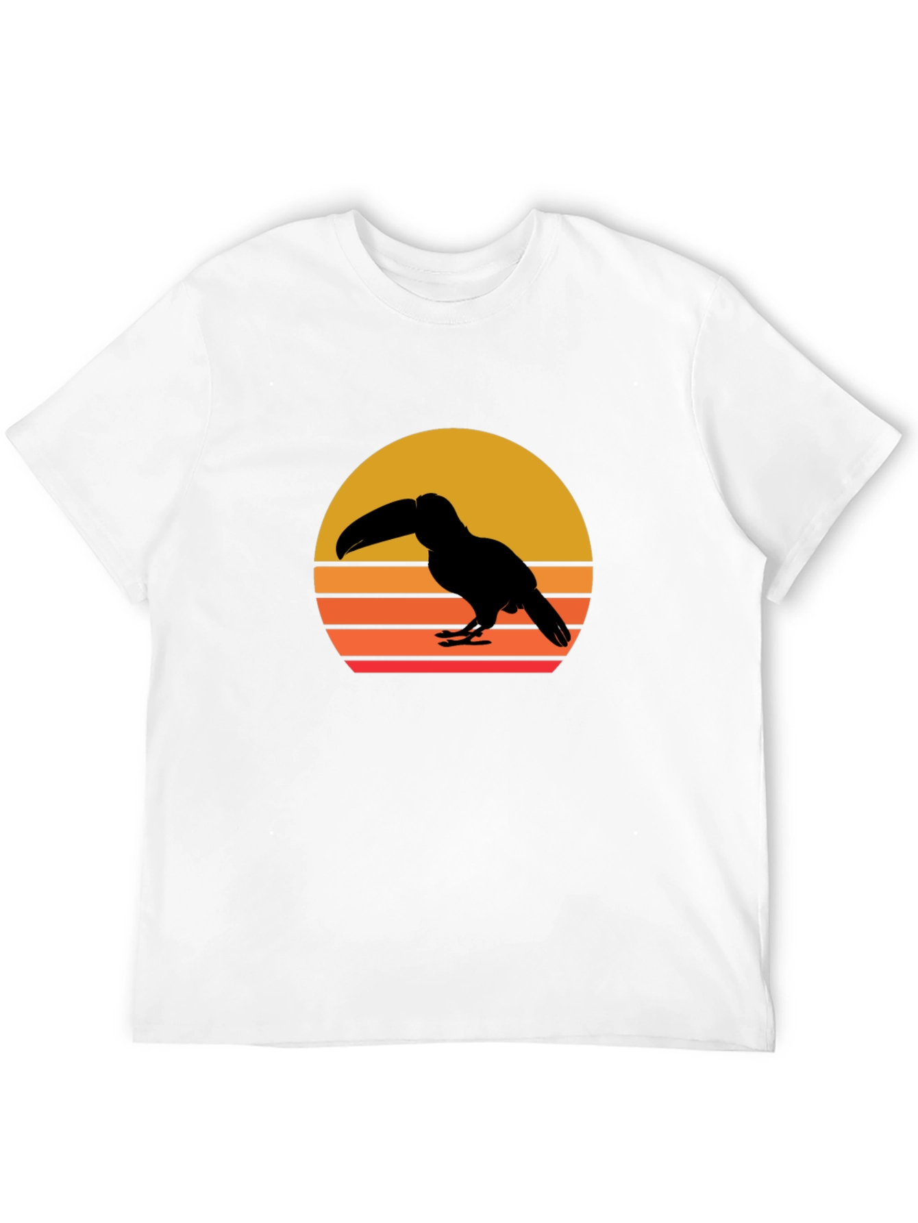 Toucan Sunset Graphic Tee - Black Cotton Shirt