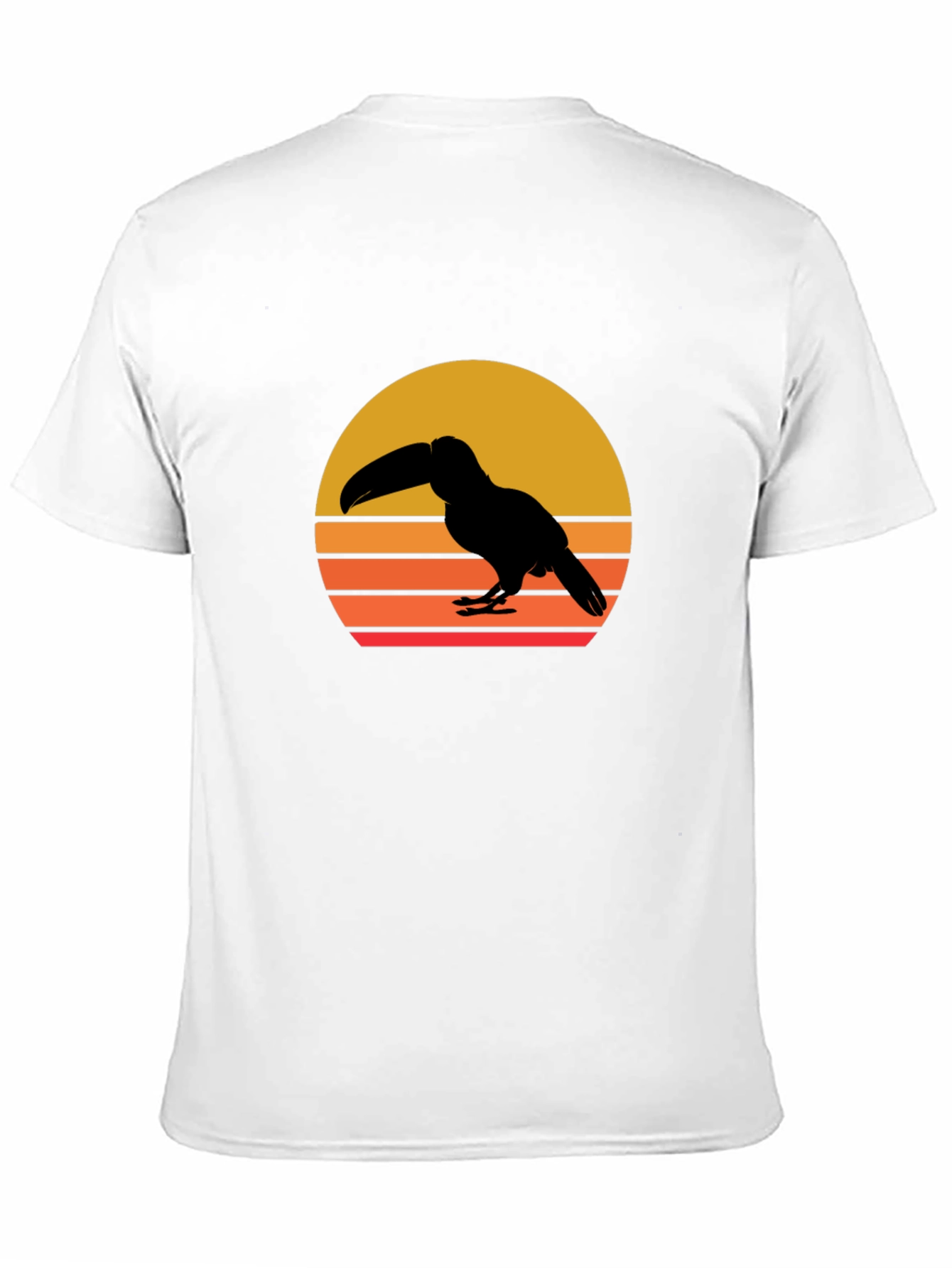 Toucan Sunset Graphic Tee - Black Cotton Shirt