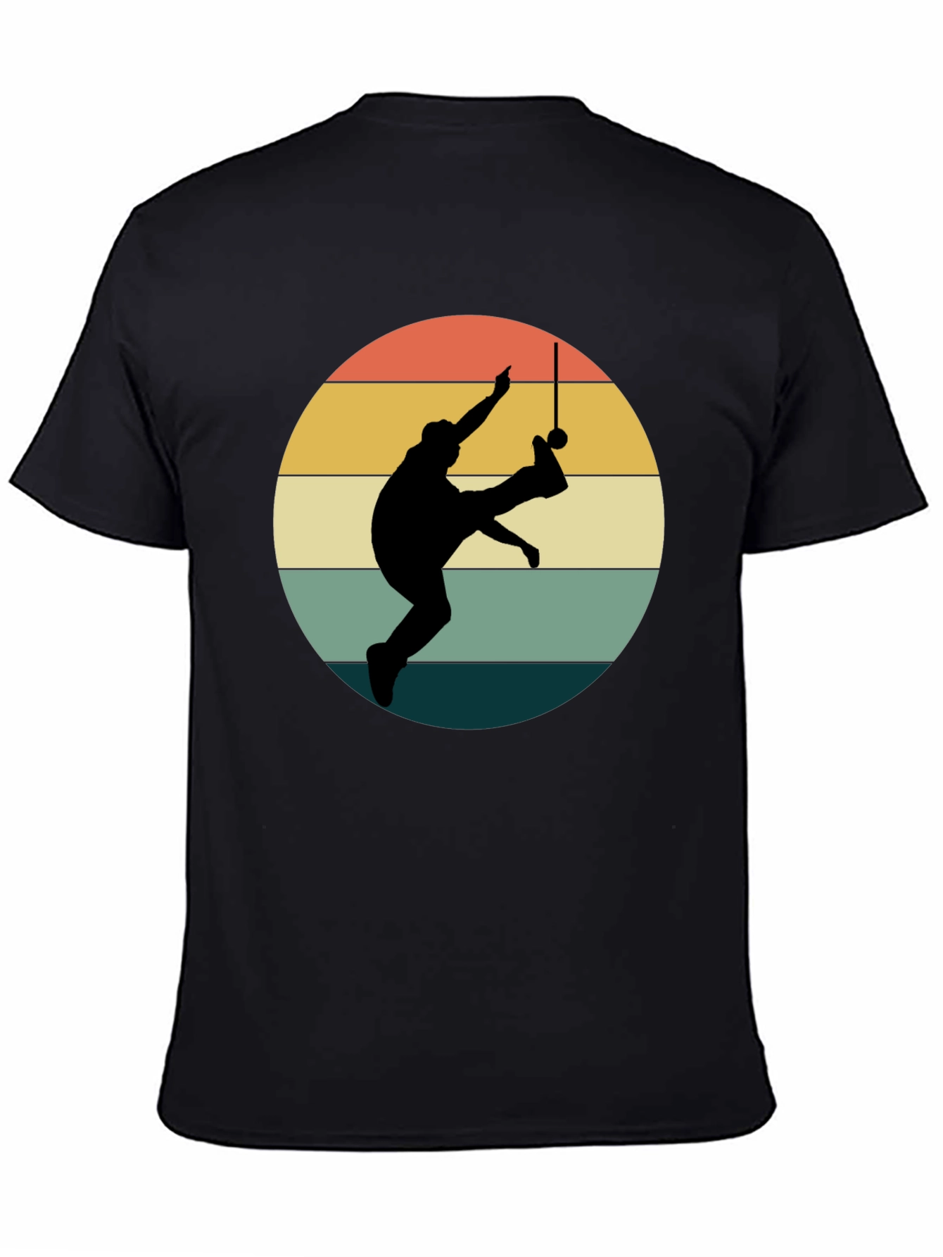 Retro Capoeira Silhouette Black T-Shirt