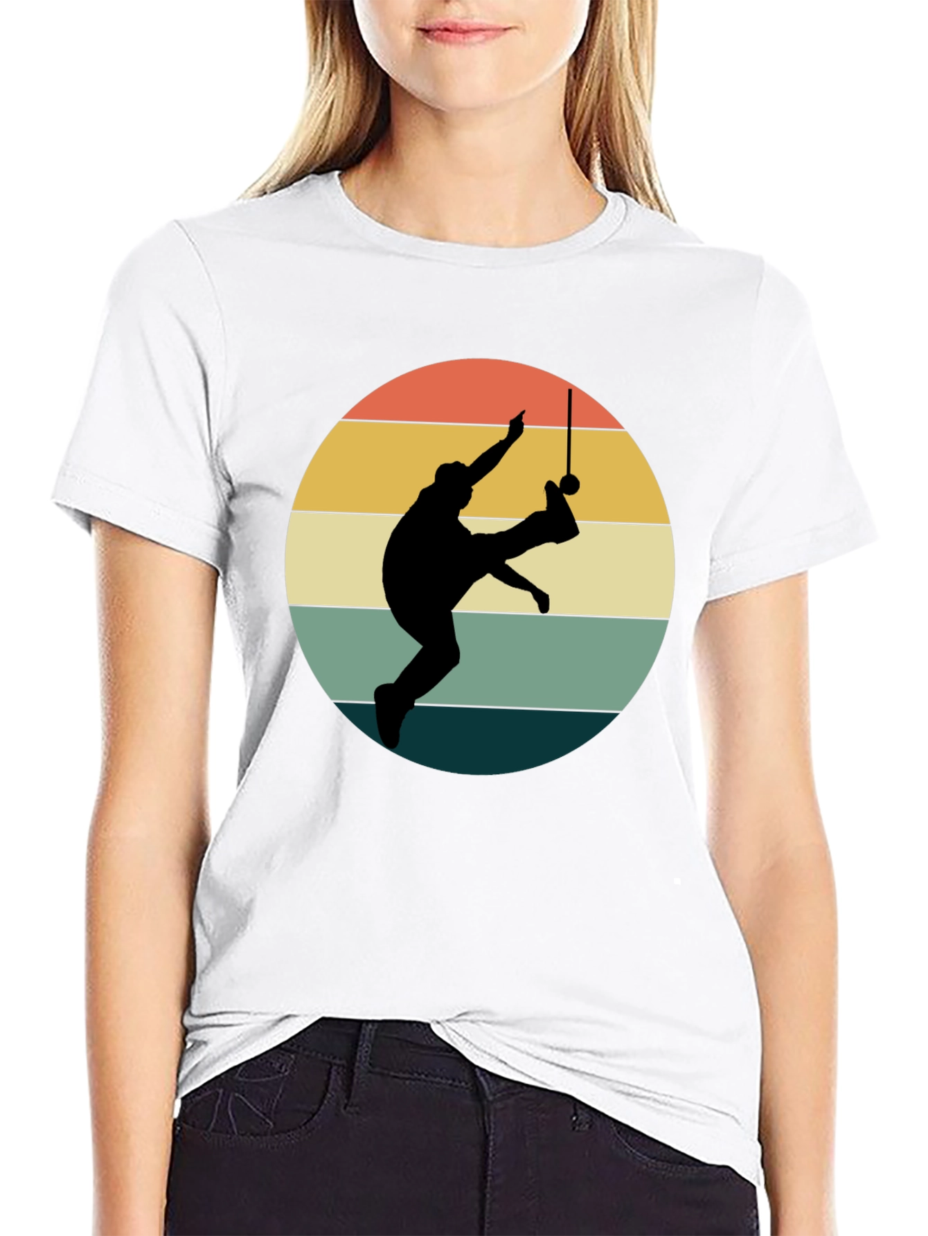 Retro Capoeira Silhouette Black T-Shirt
