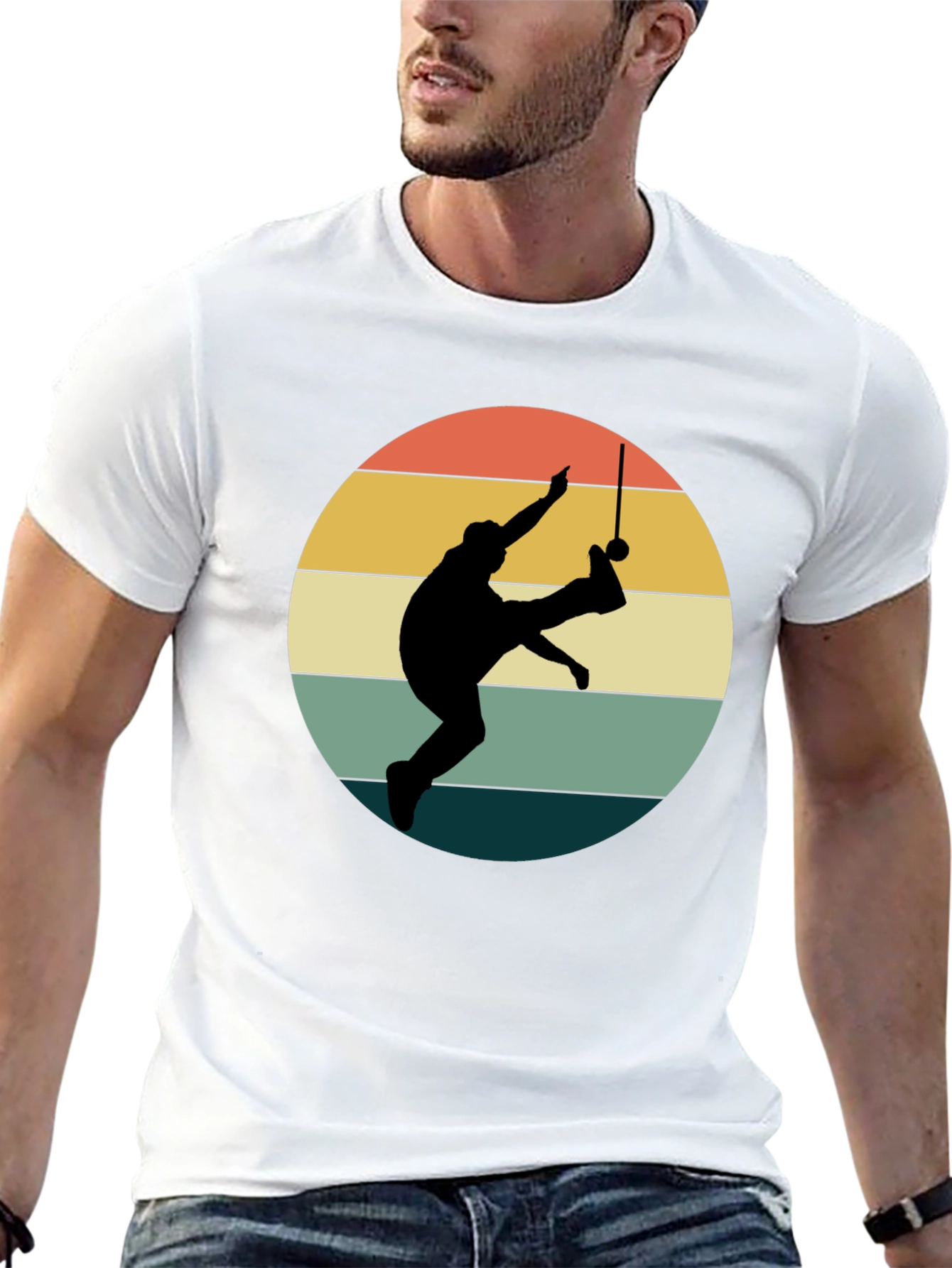 Retro Capoeira Silhouette Black T-Shirt