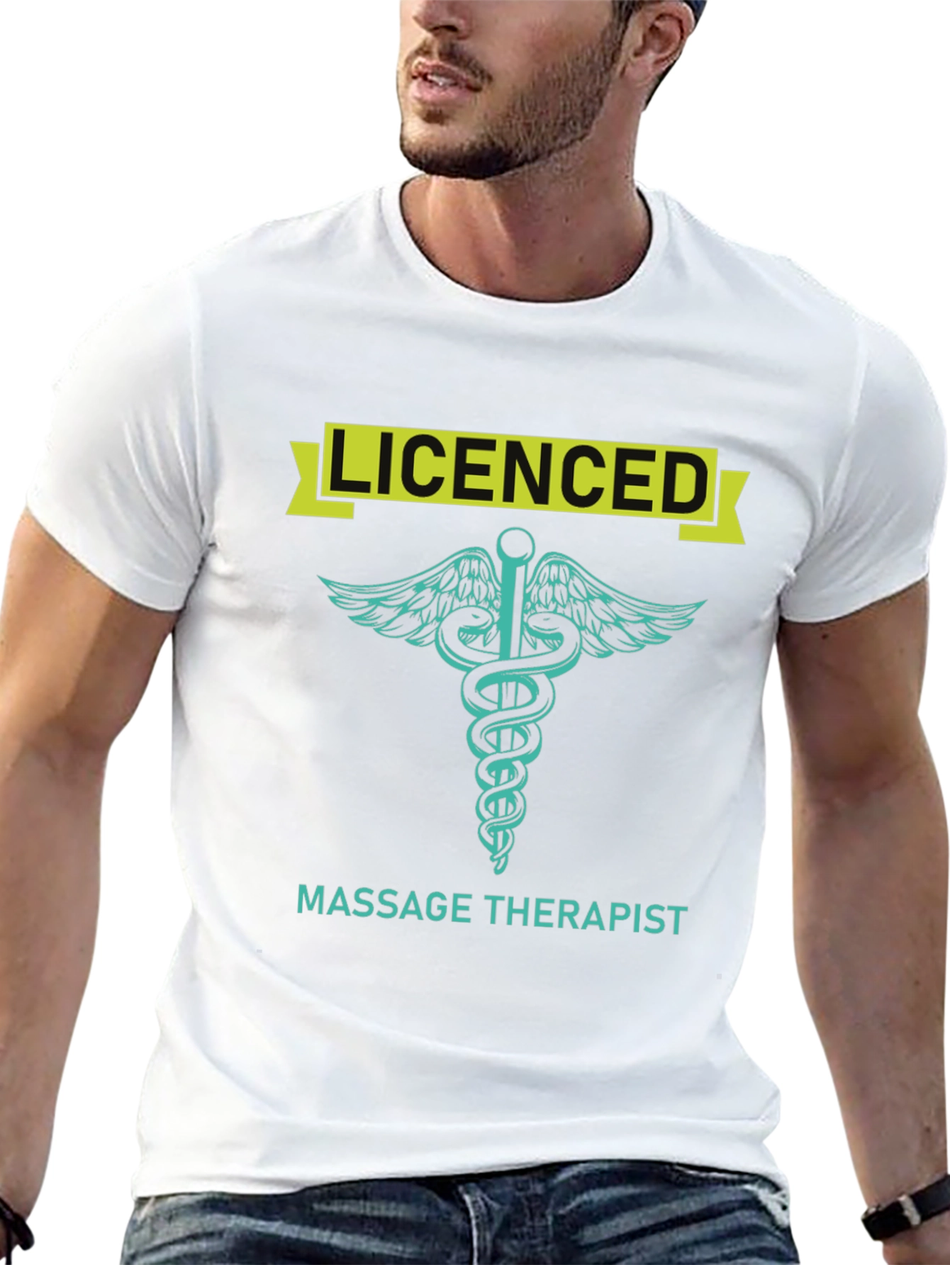 Licensed Massage Therapist T-Shirt - Medical Caduceus Design