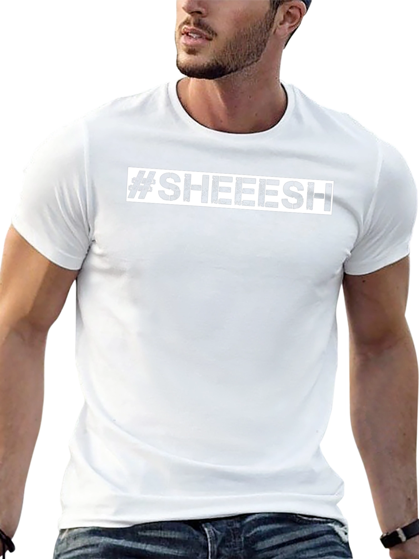 #SHEEESH Graphic Print Black Cotton T-Shirt