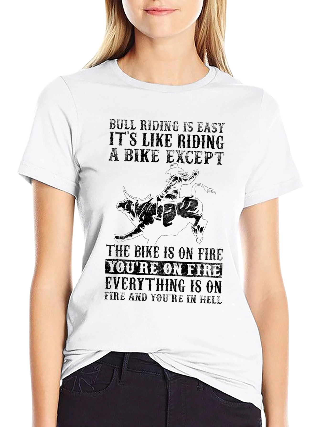 Bull Riding Is Easy T-Shirt - Black