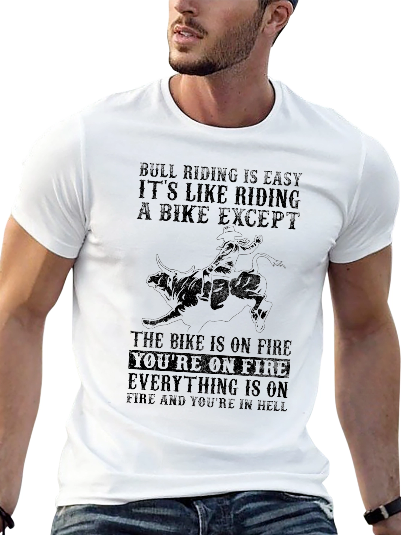 Bull Riding Is Easy T-Shirt - Black