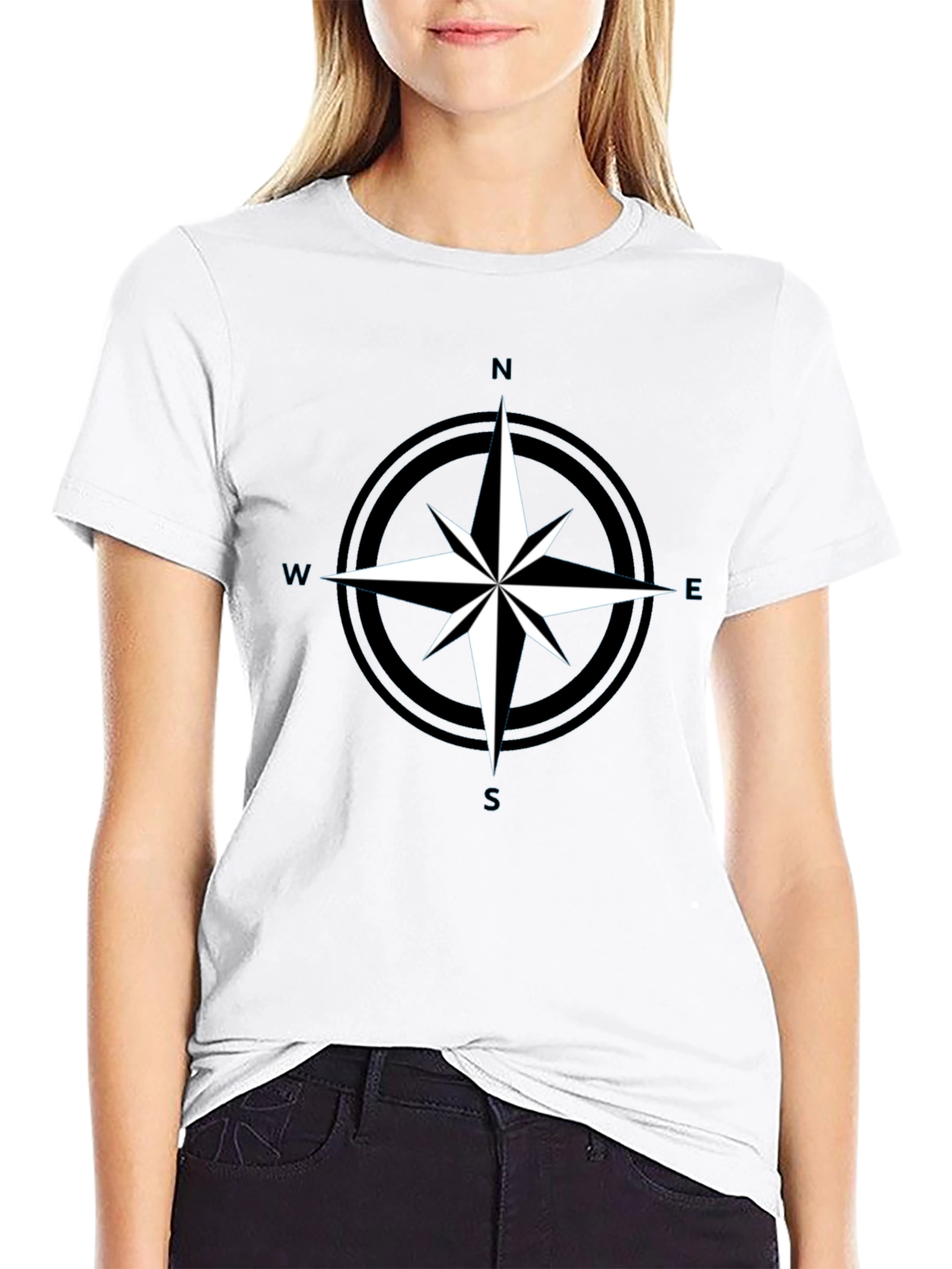Compass Rose Graphic Tee - Black Adventure Shirt