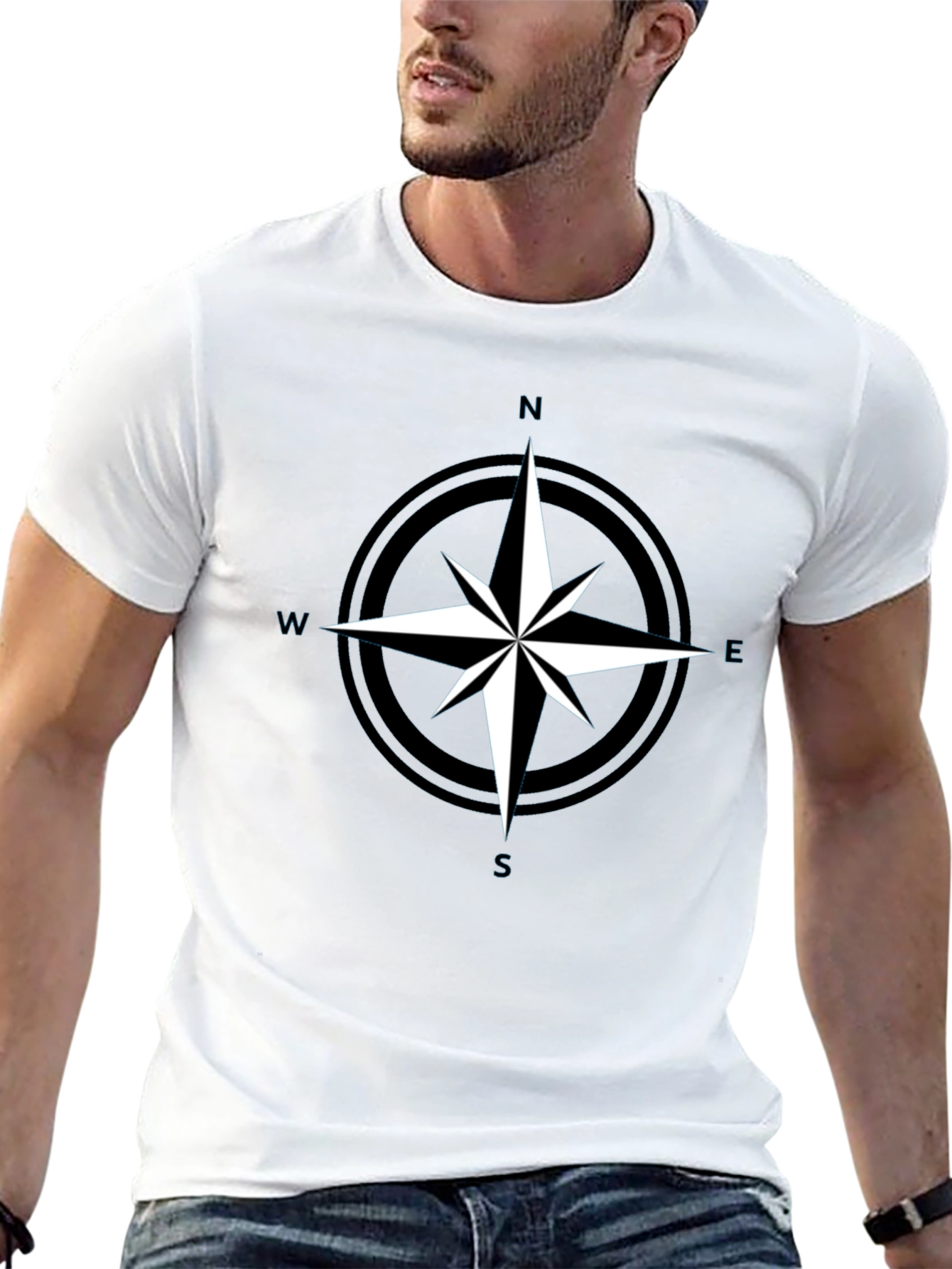 Compass Rose Graphic Tee - Black Adventure Shirt
