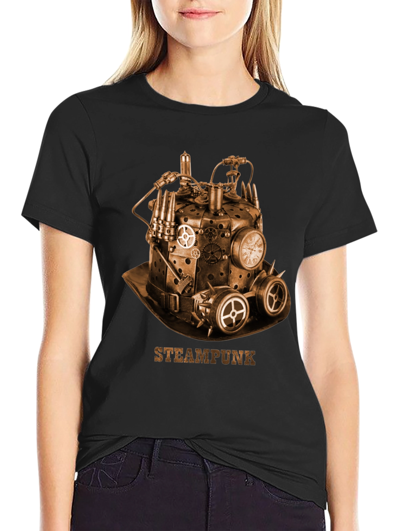 Steampunk Hat Graphic T-Shirt - Unique Design
