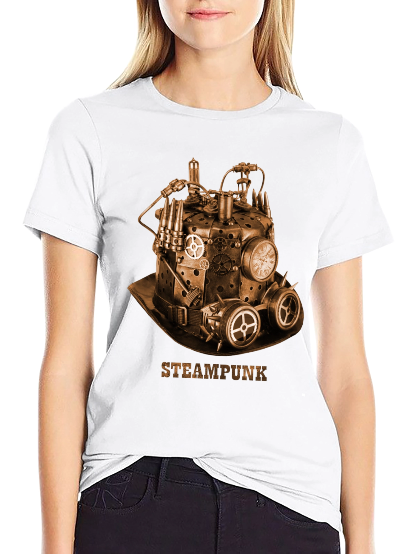 Steampunk Hat Graphic T-Shirt - Unique Design