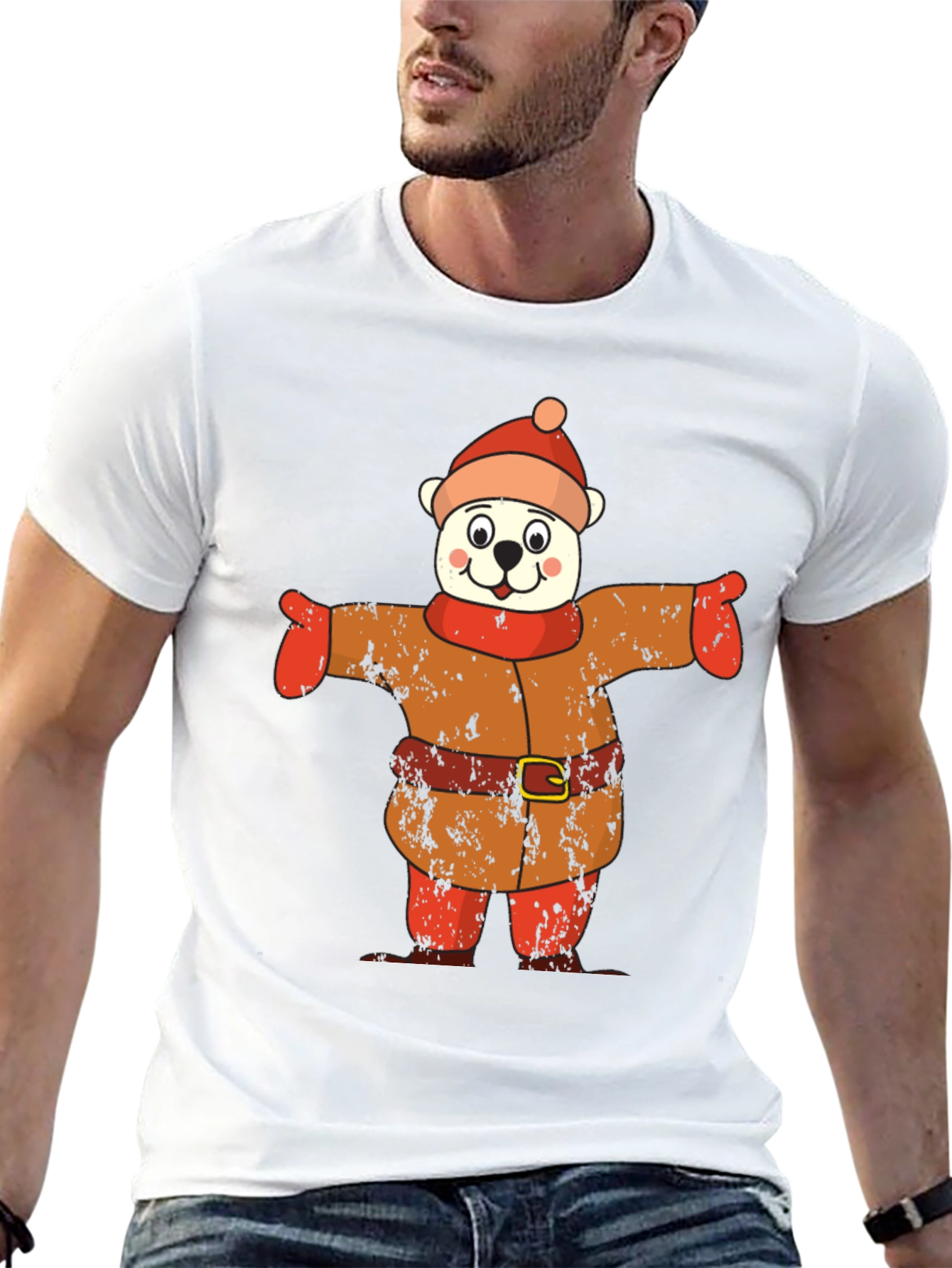 Bear in Winter Outfit Graphic Tee