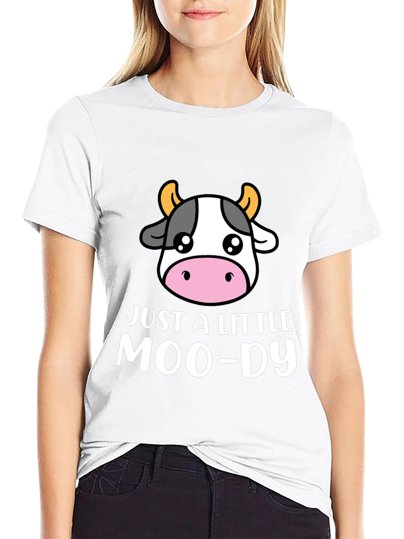 Just a Little Moo-dy Graphic T-Shirt
