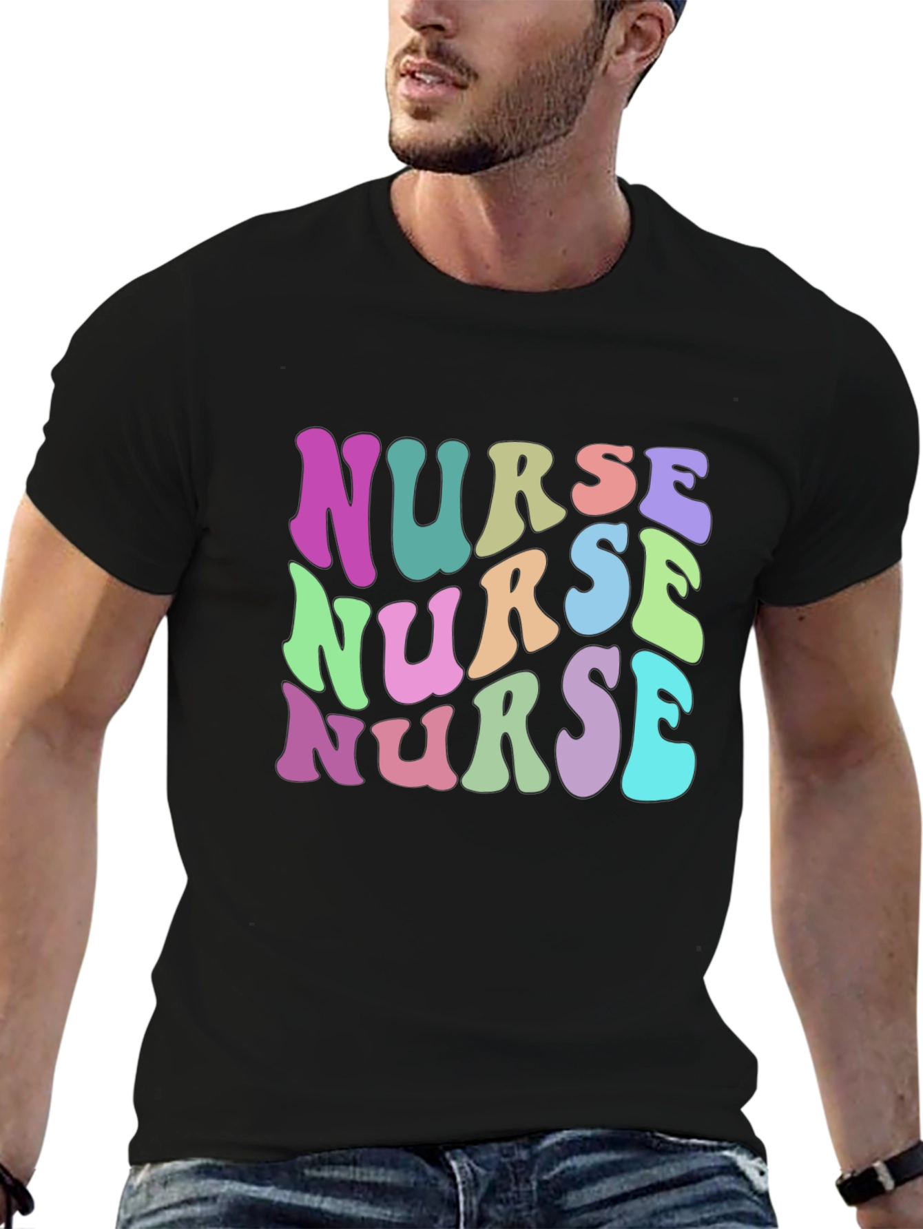 Nurse Retro Graphic Tee - Black
