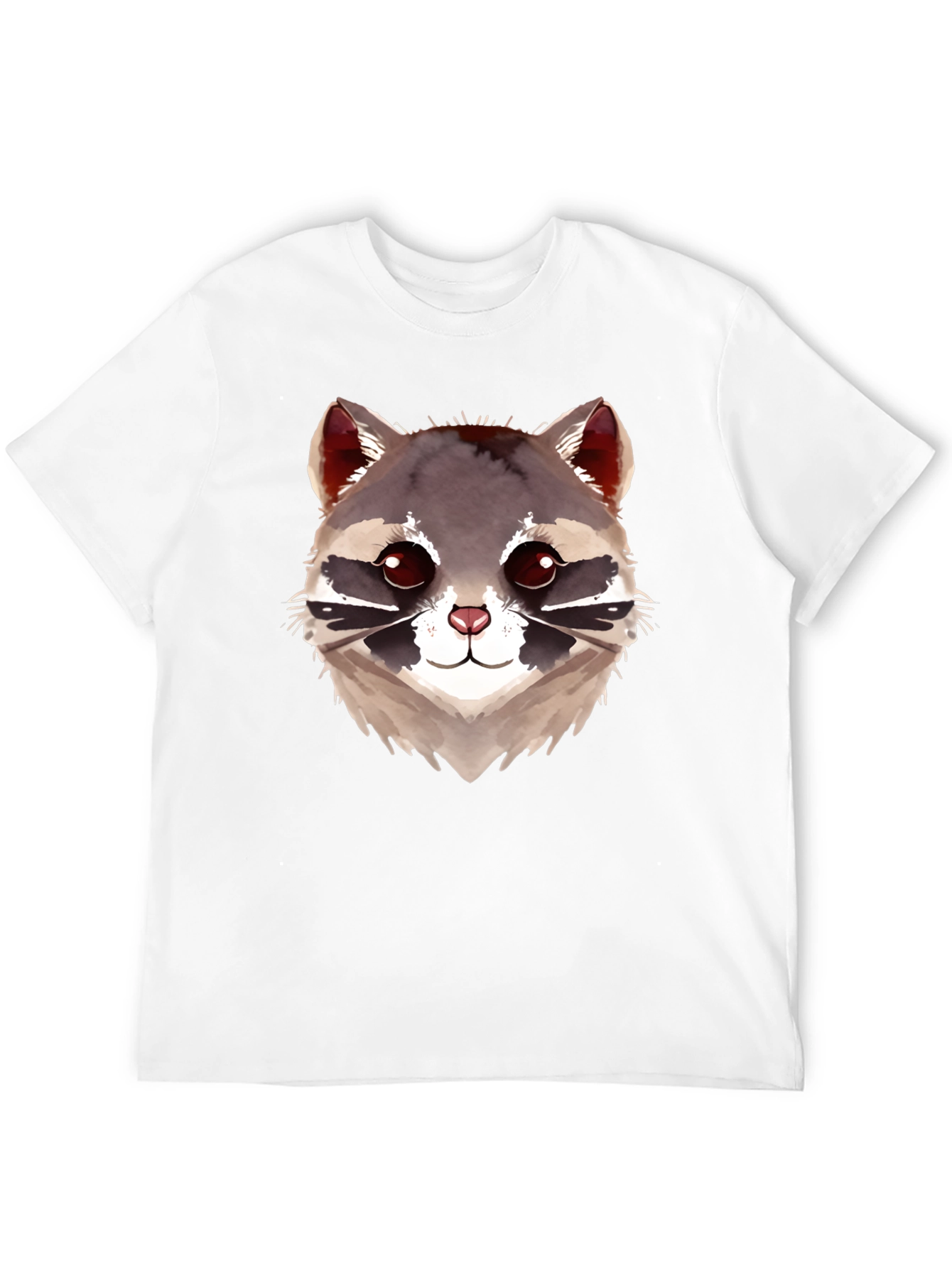 Cute Raccoon Graphic Black T-Shirt