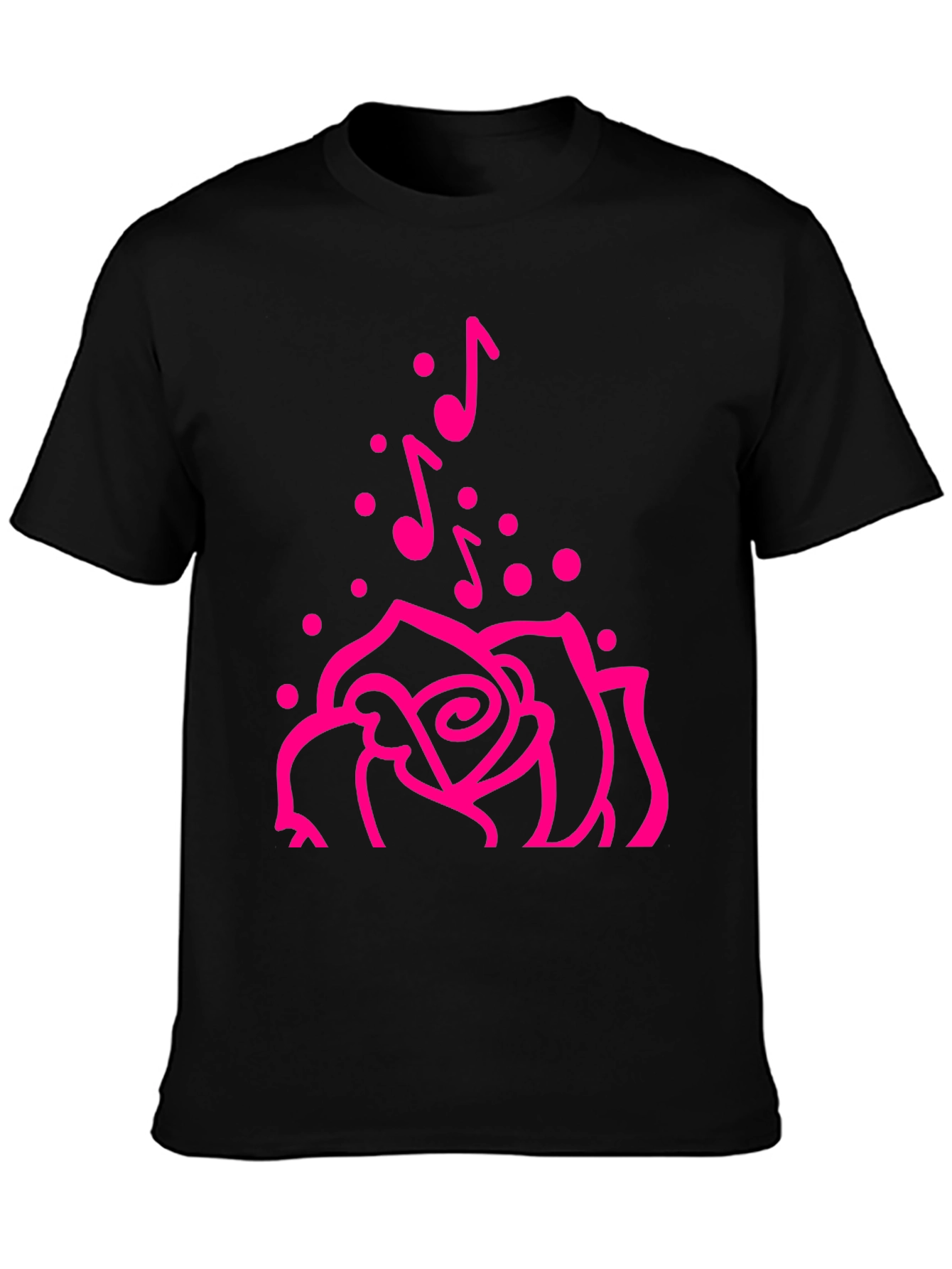 Rose and Music Notes Graphic Tee