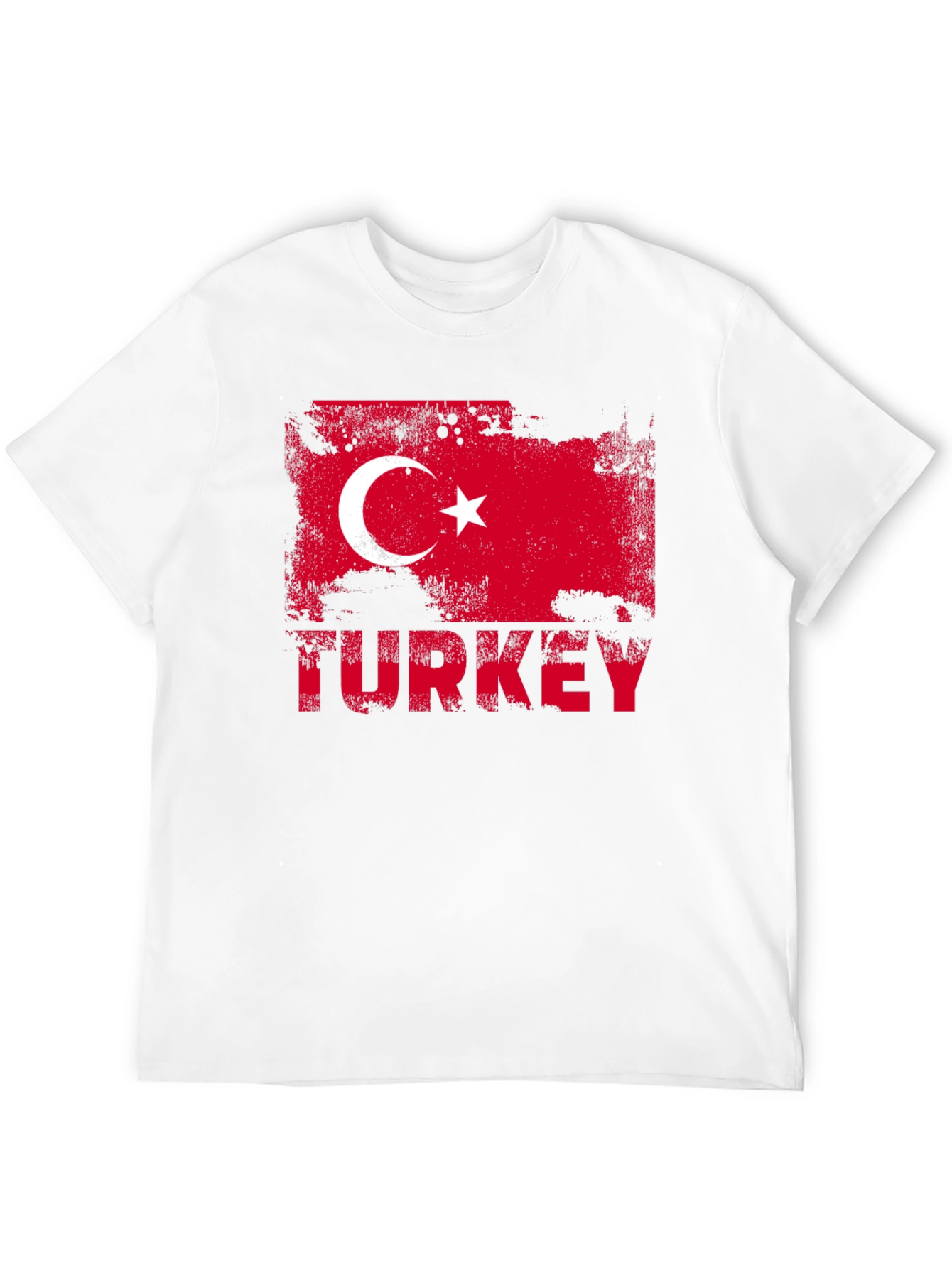 Turkey Flag Grunge Black T-Shirt