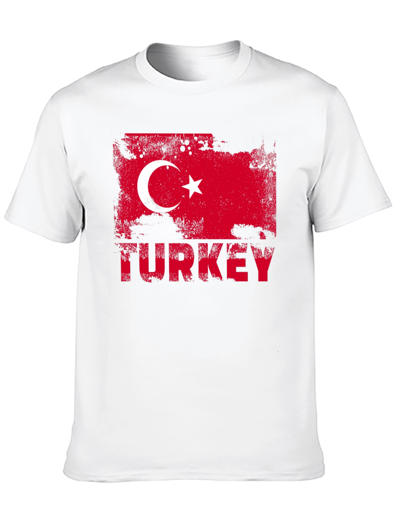 Turkey Flag Grunge Black T-Shirt