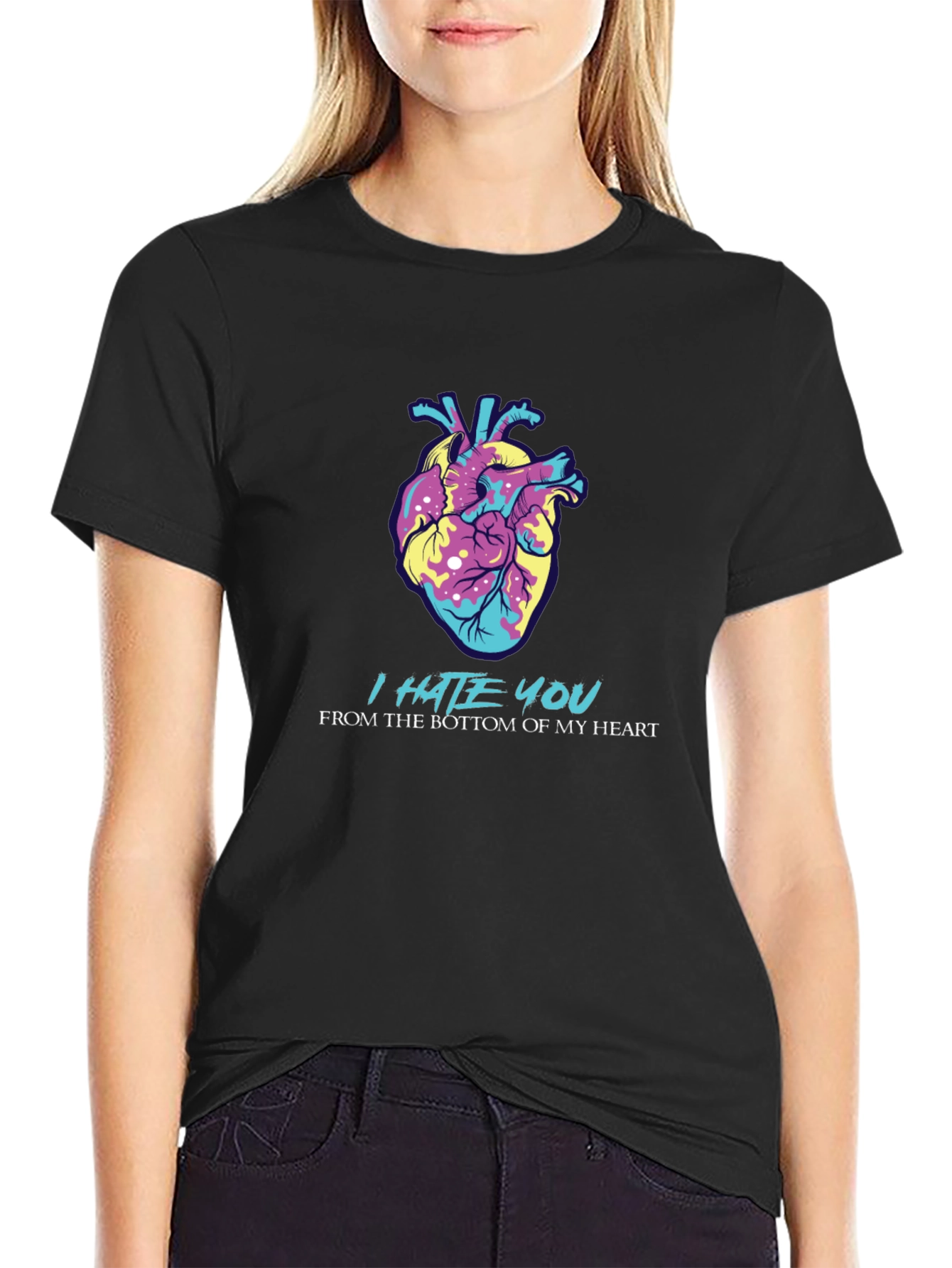 I Hate You Heart Graphic Tee - Express Yourself