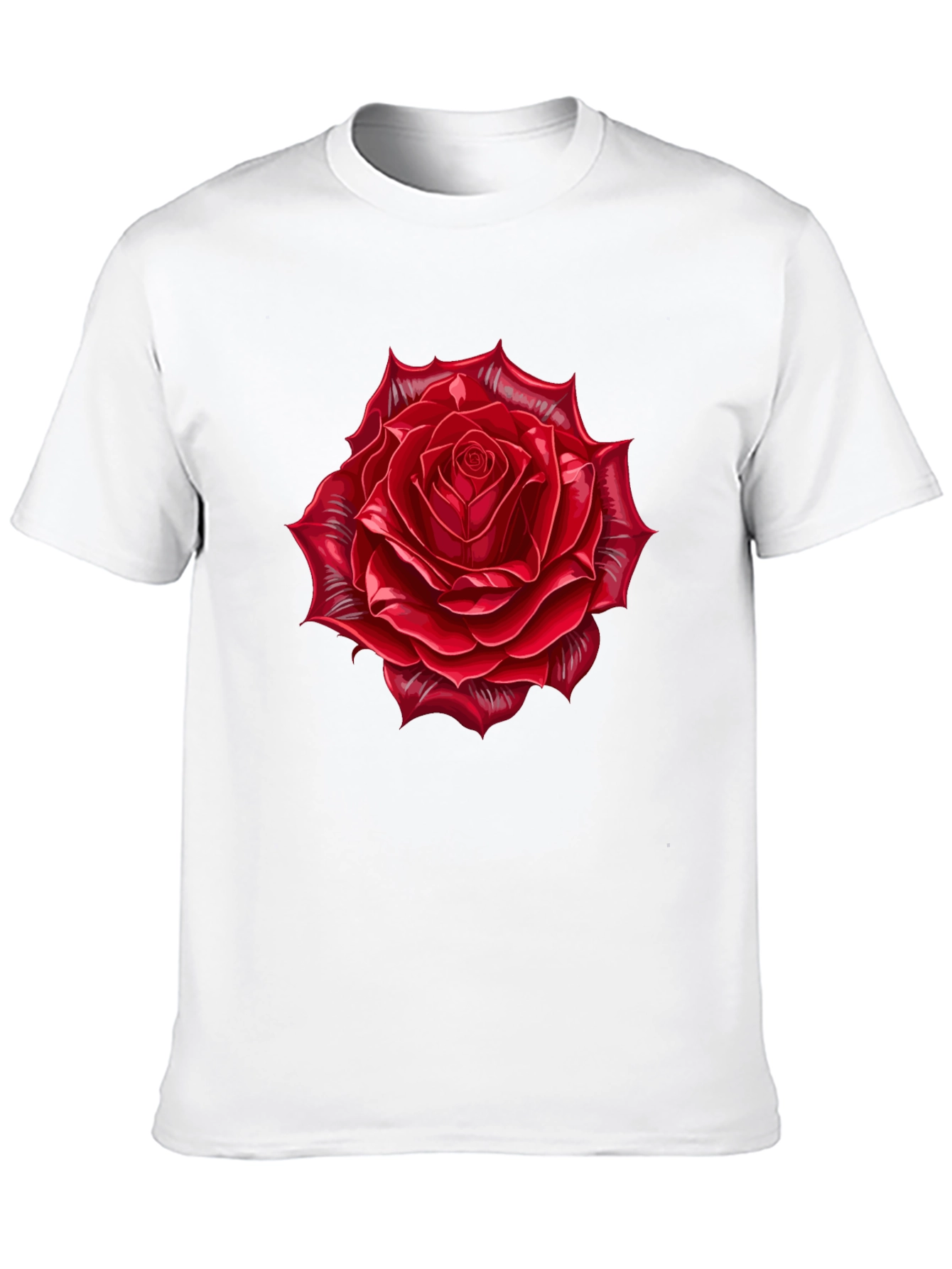 Red Rose Graphic Black T-Shirt