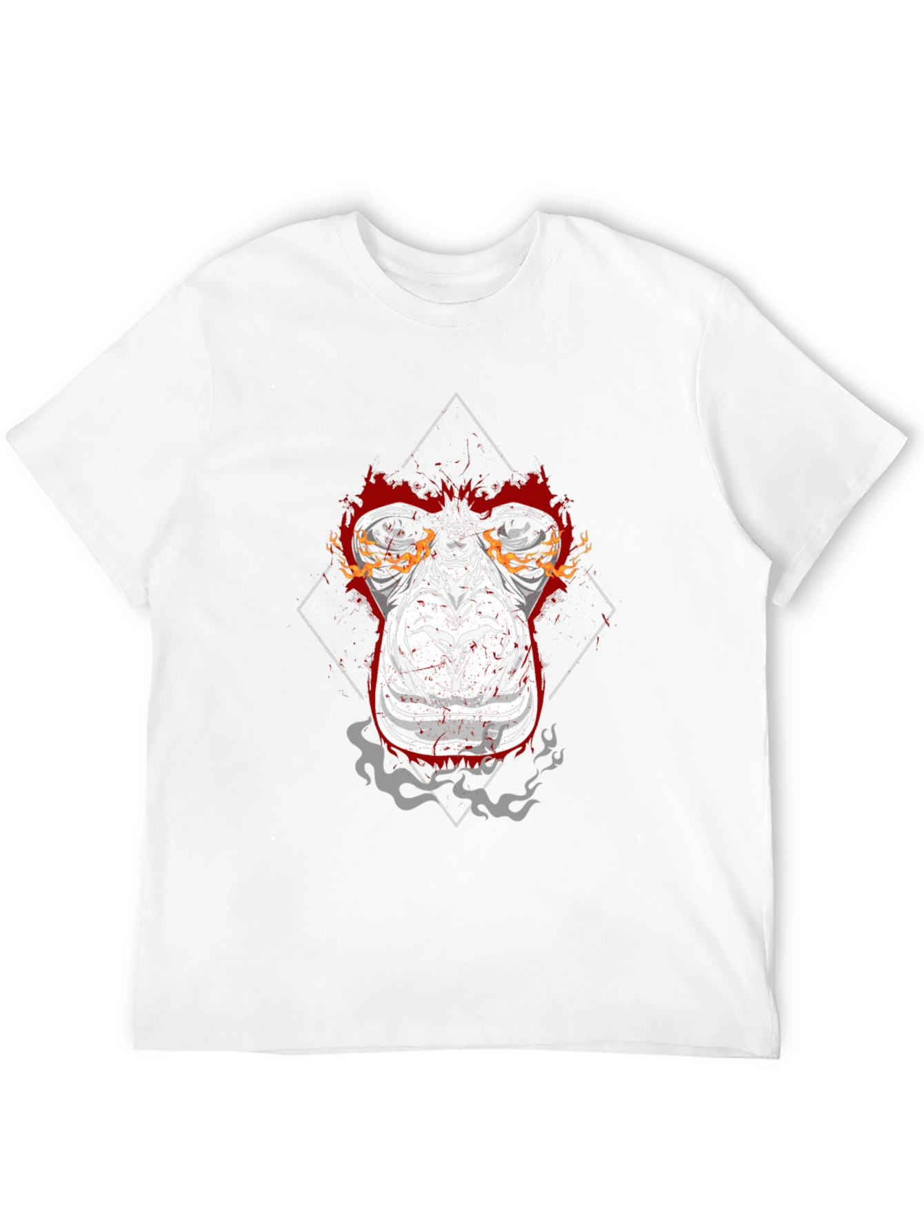 Fiery Ape Graphic Tee - Black Cotton T-Shirt