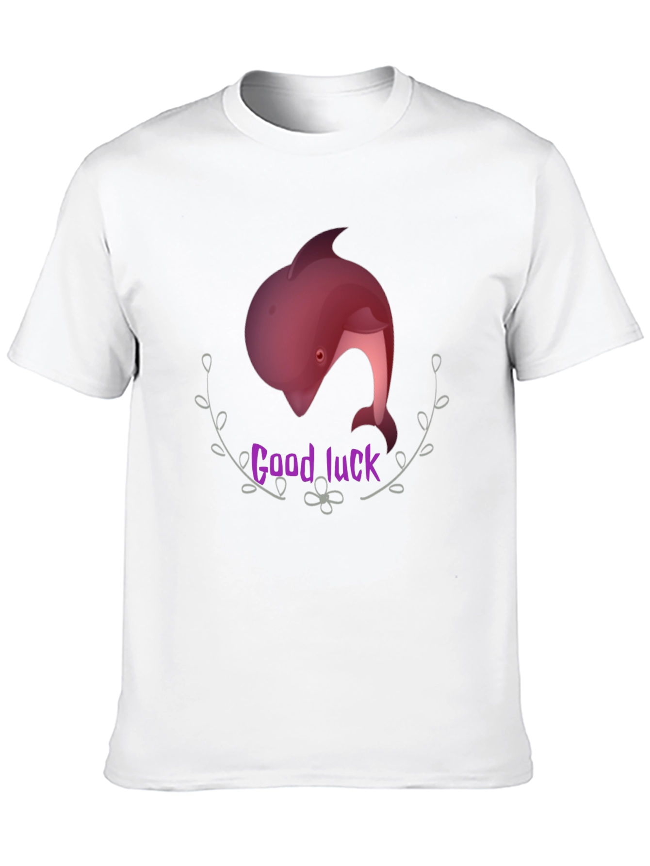Good Luck Dolphin Graphic Tee - Black Unisex T-Shirt