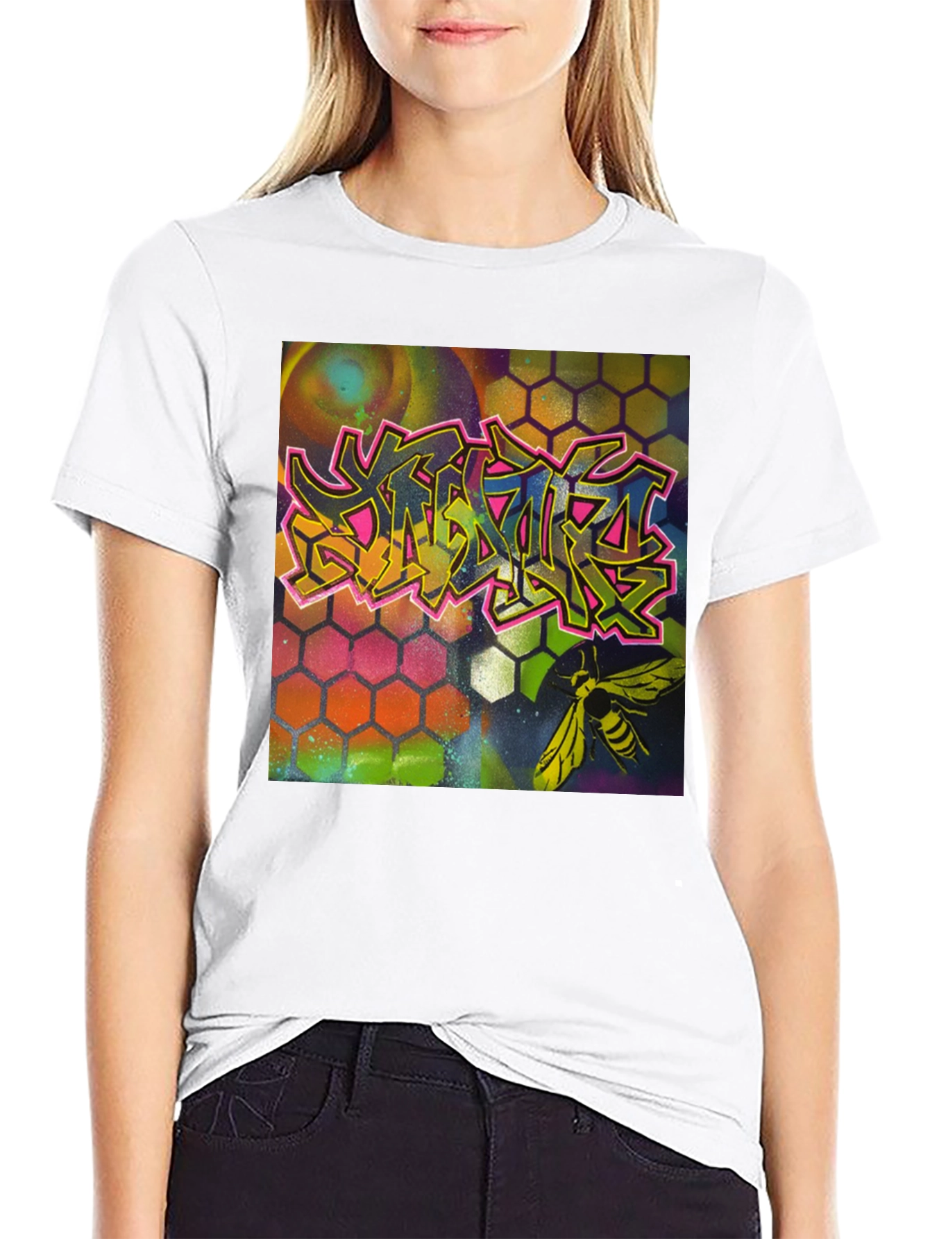 Graffiti Bee Graphic Tee - Unique Art T-Shirt