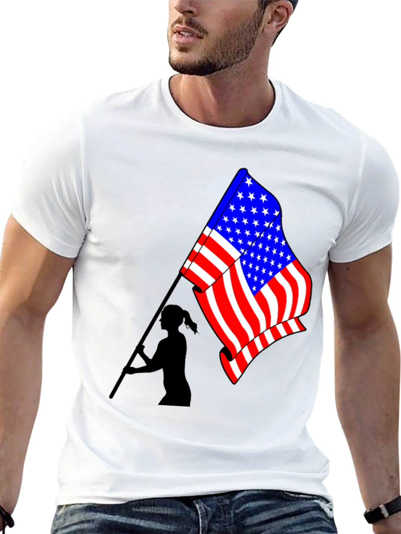 USA Flag Graphic T-Shirt - Patriotic Style