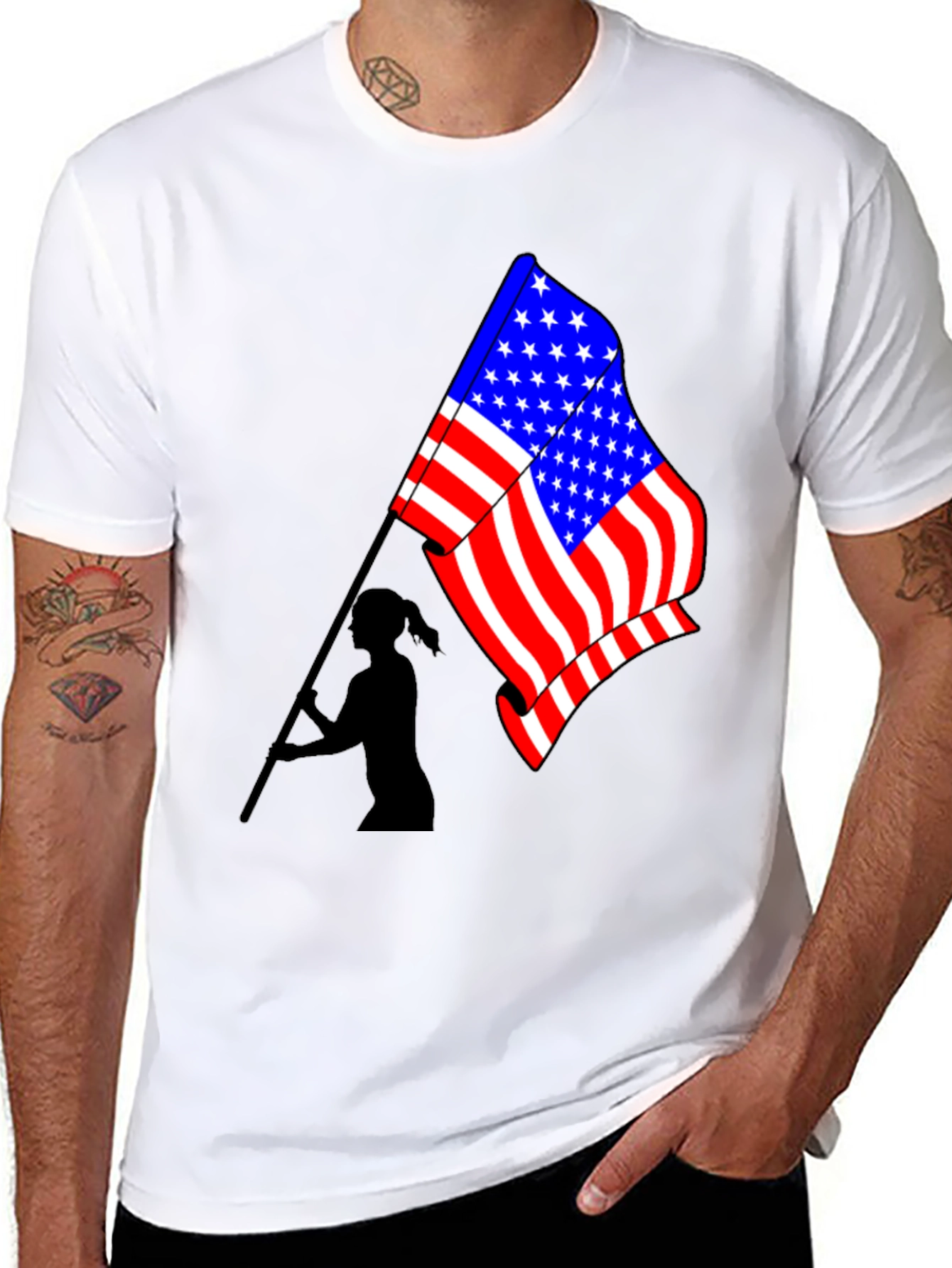 USA Flag Graphic T-Shirt - Patriotic Style