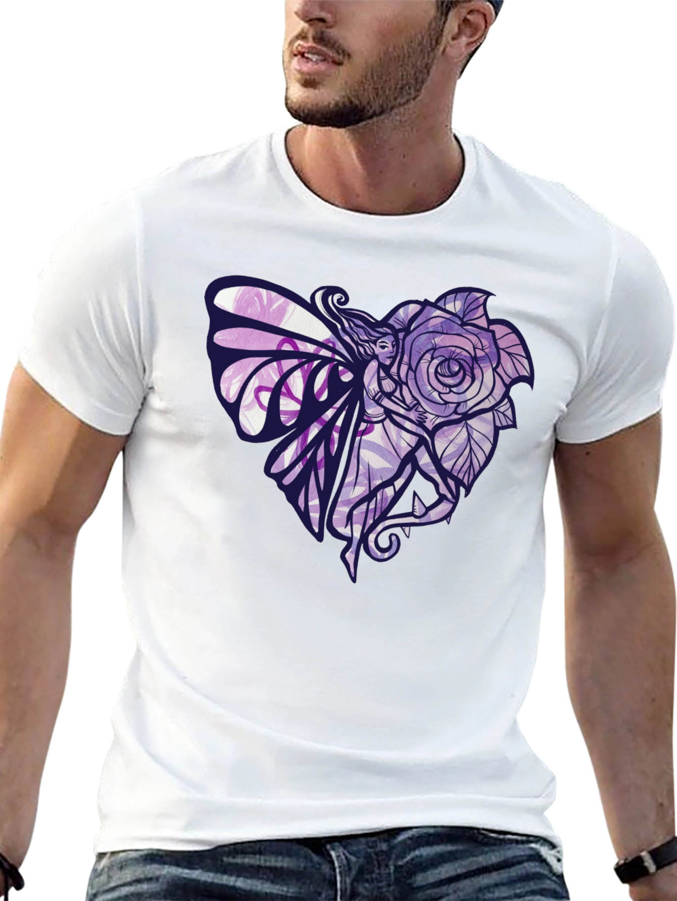 Fairy Rose Heart Graphic T-Shirt