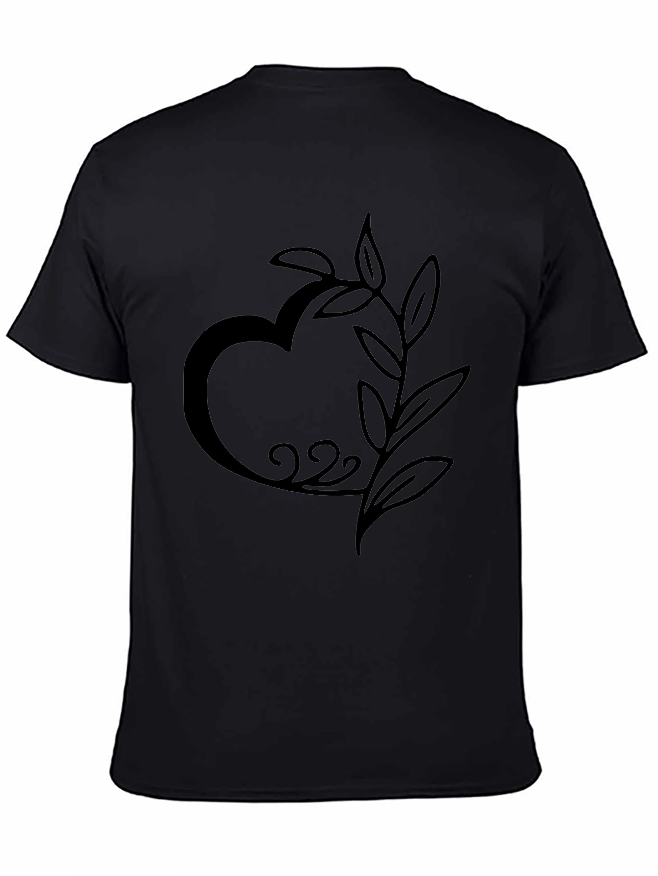 Heart and Leaf Black Graphic Tee