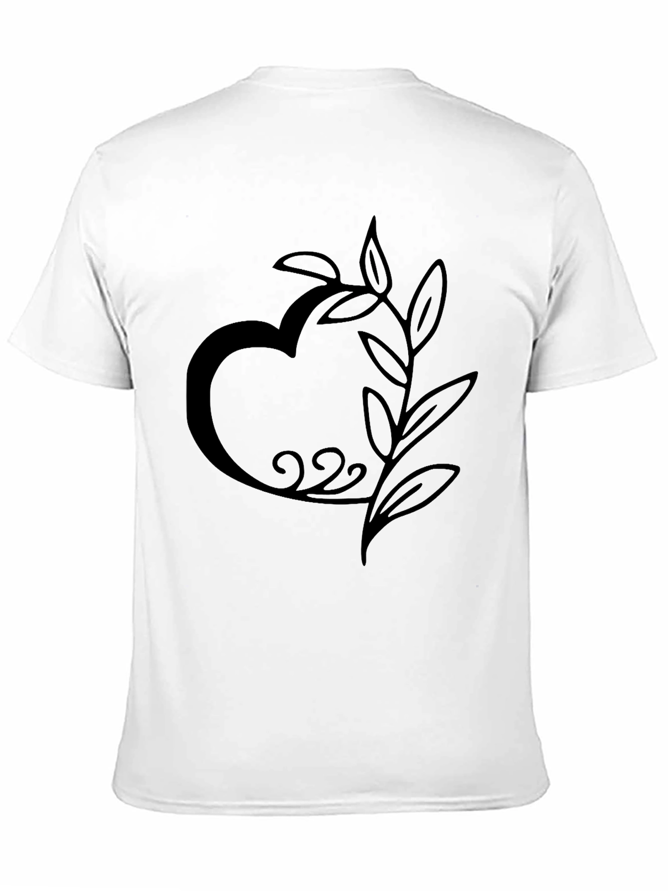 Heart and Leaf Black Graphic Tee