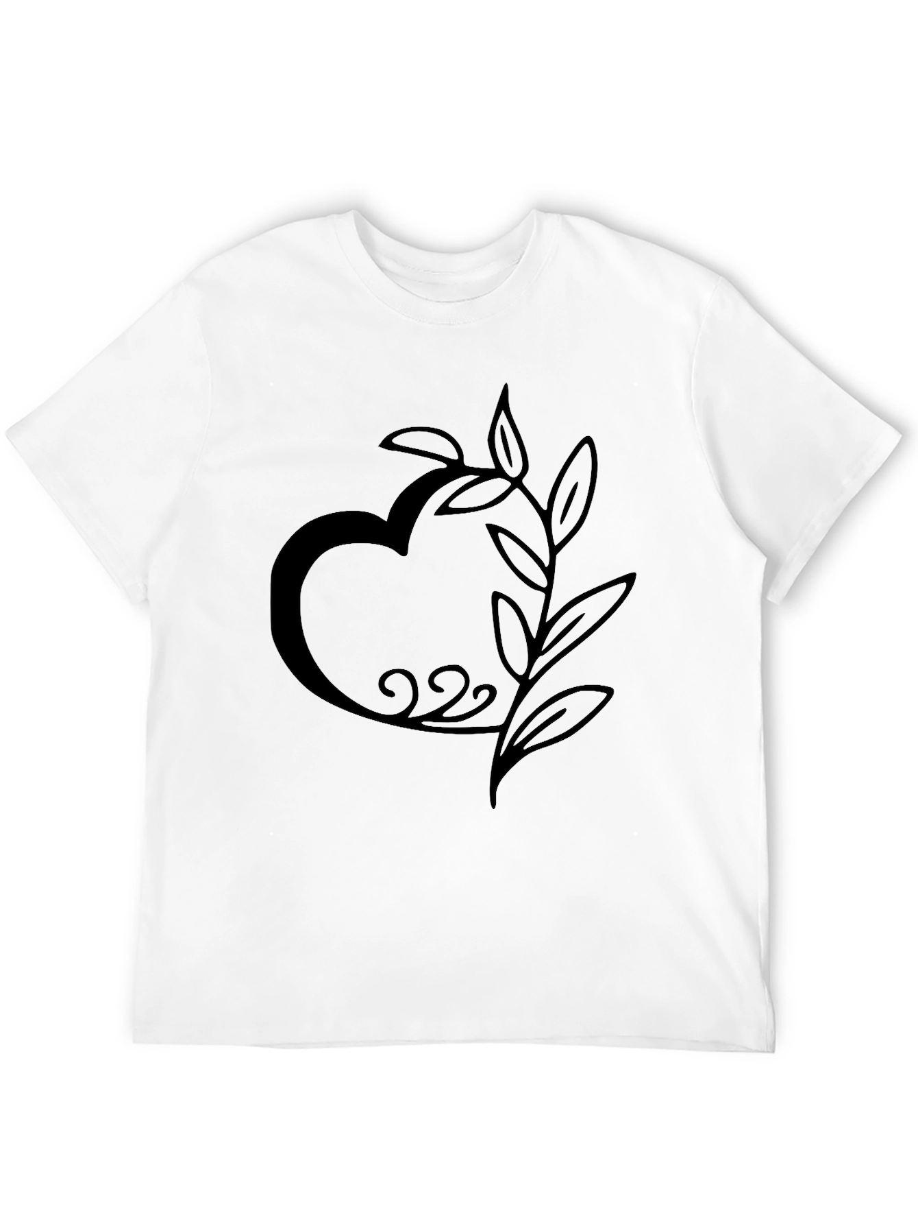 Heart and Leaf Black Graphic Tee