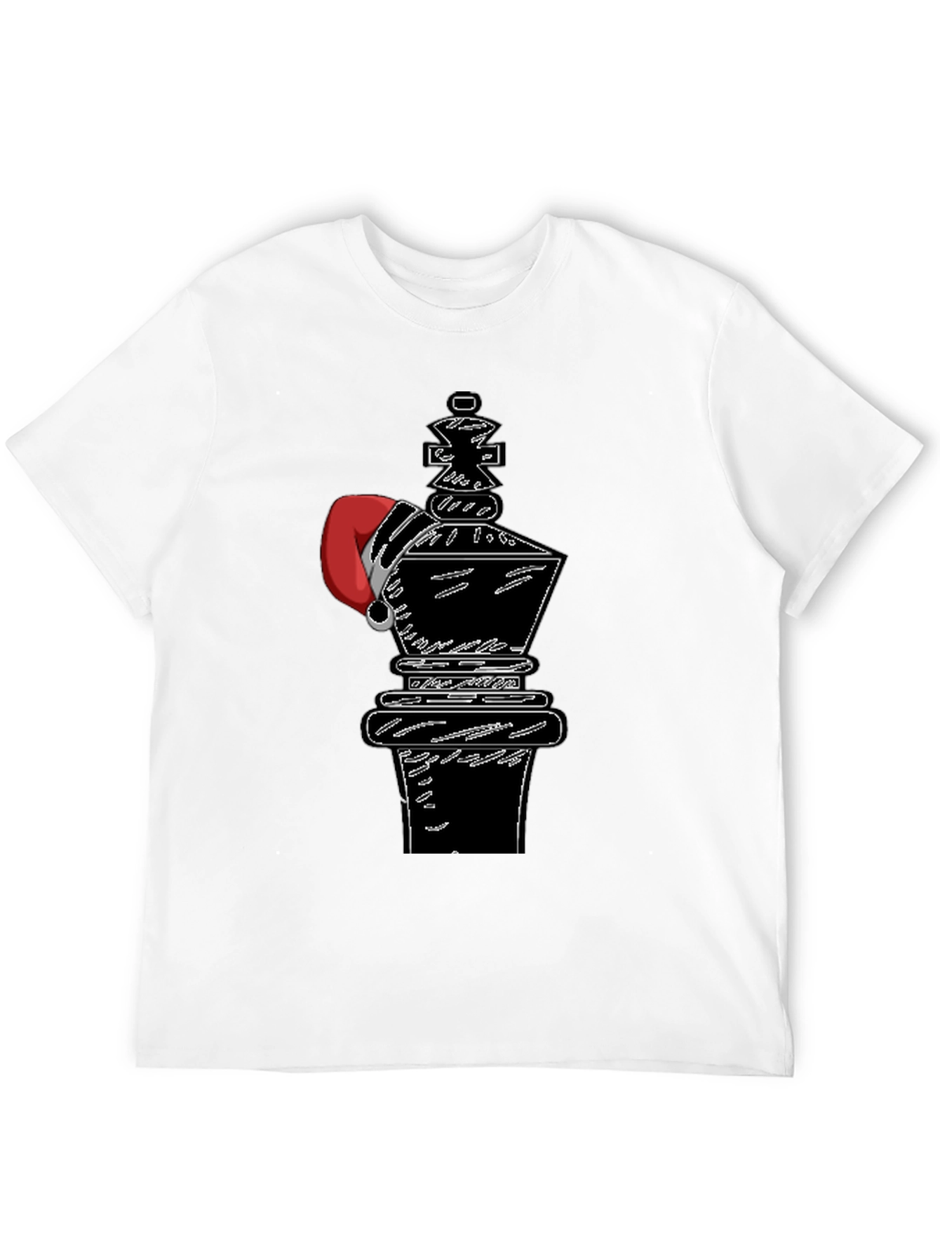 Chess King Santa Hat Graphic T-Shirt