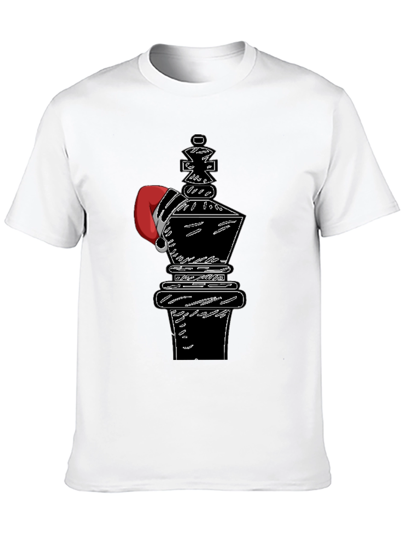 Chess King Santa Hat Graphic T-Shirt
