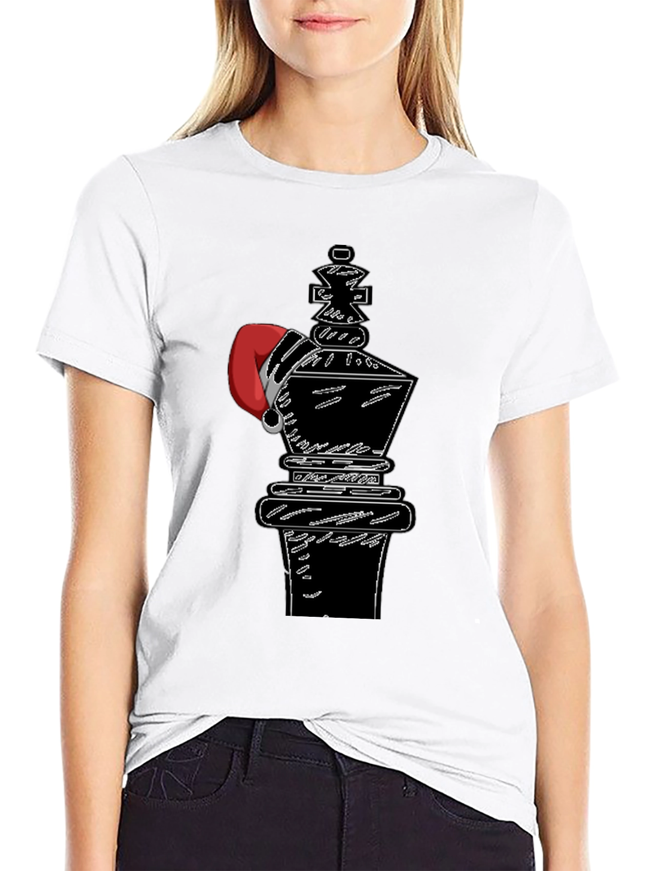 Chess King Santa Hat Graphic T-Shirt