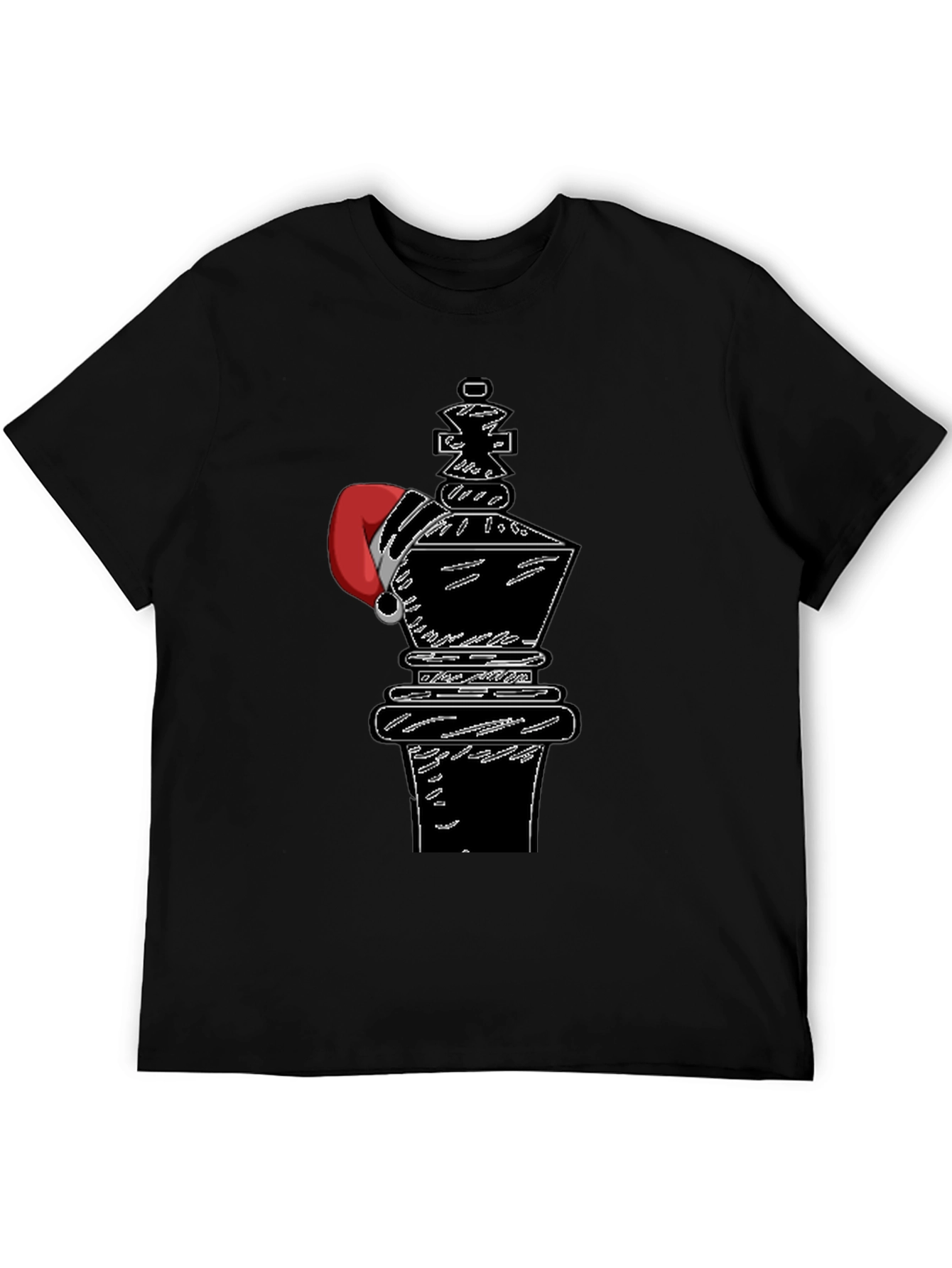 Chess King Santa Hat Graphic T-Shirt