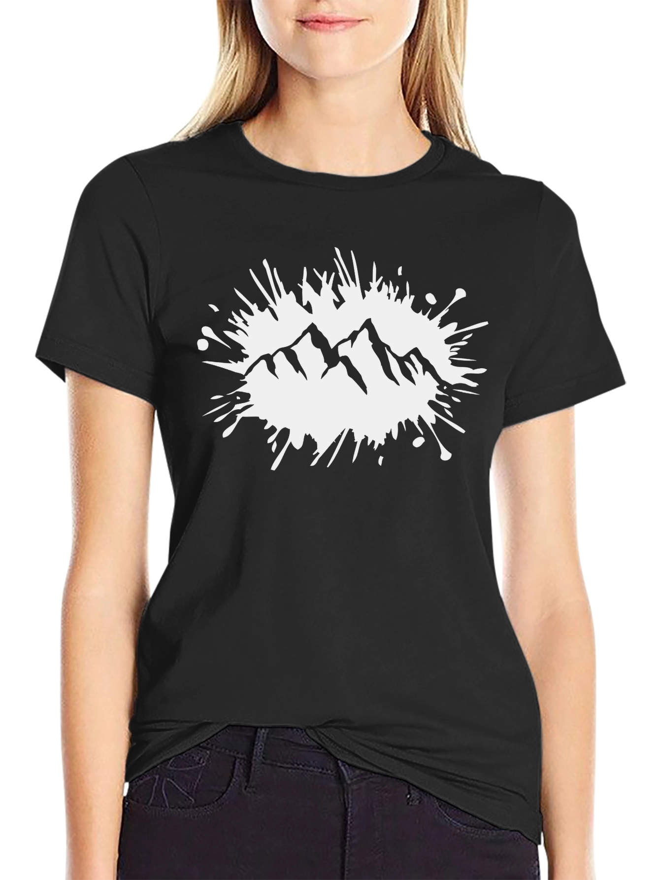 Mountain Splash Graphic T-Shirt - Black