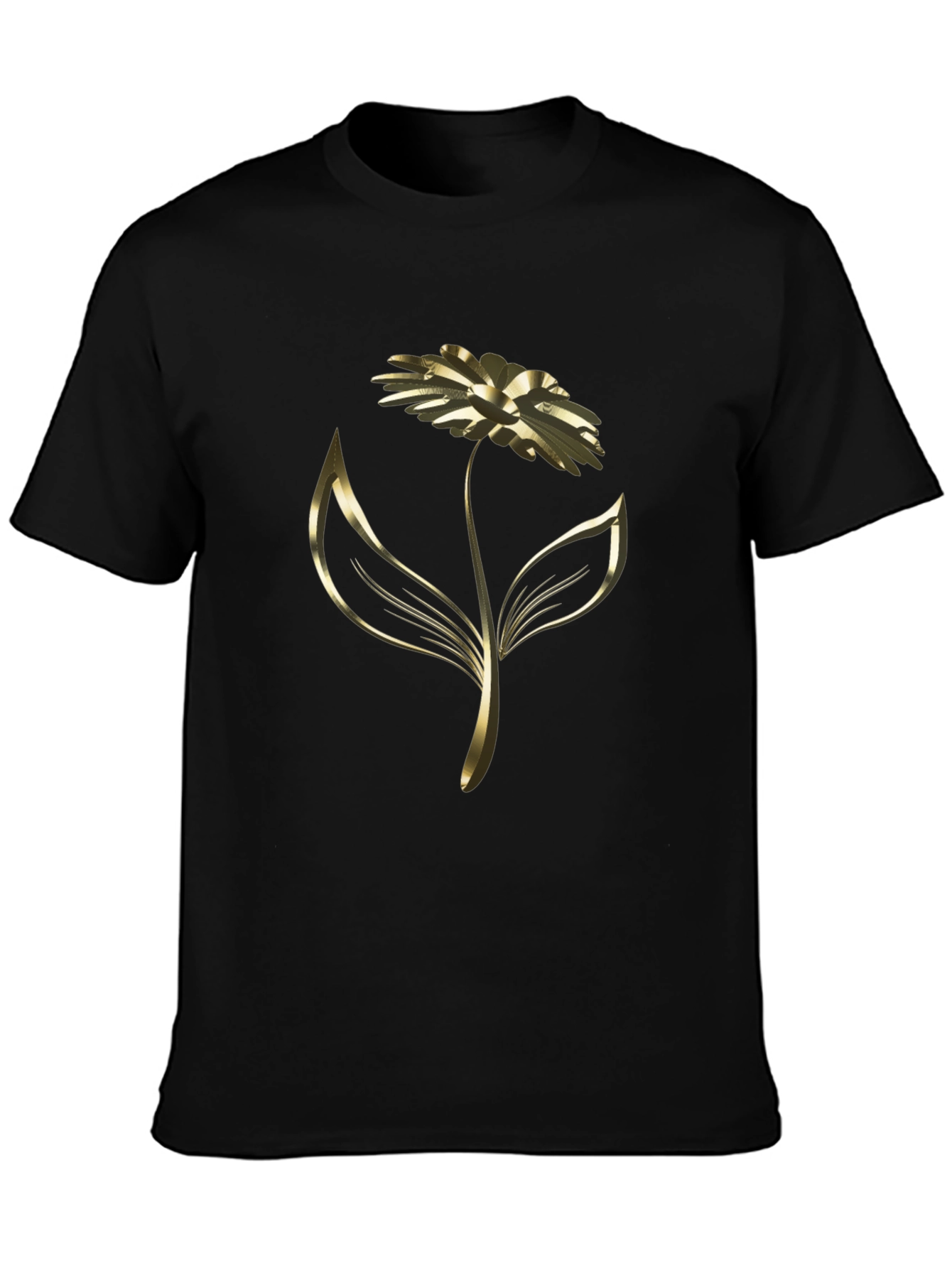 Elegant Golden Flower Graphic Tee