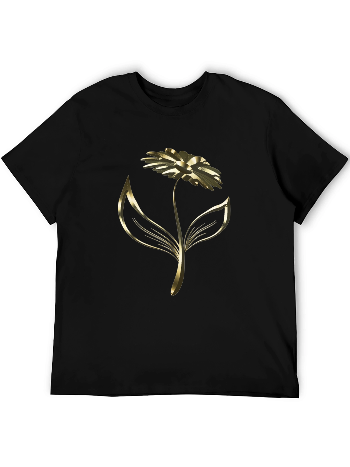 Elegant Golden Flower Graphic Tee
