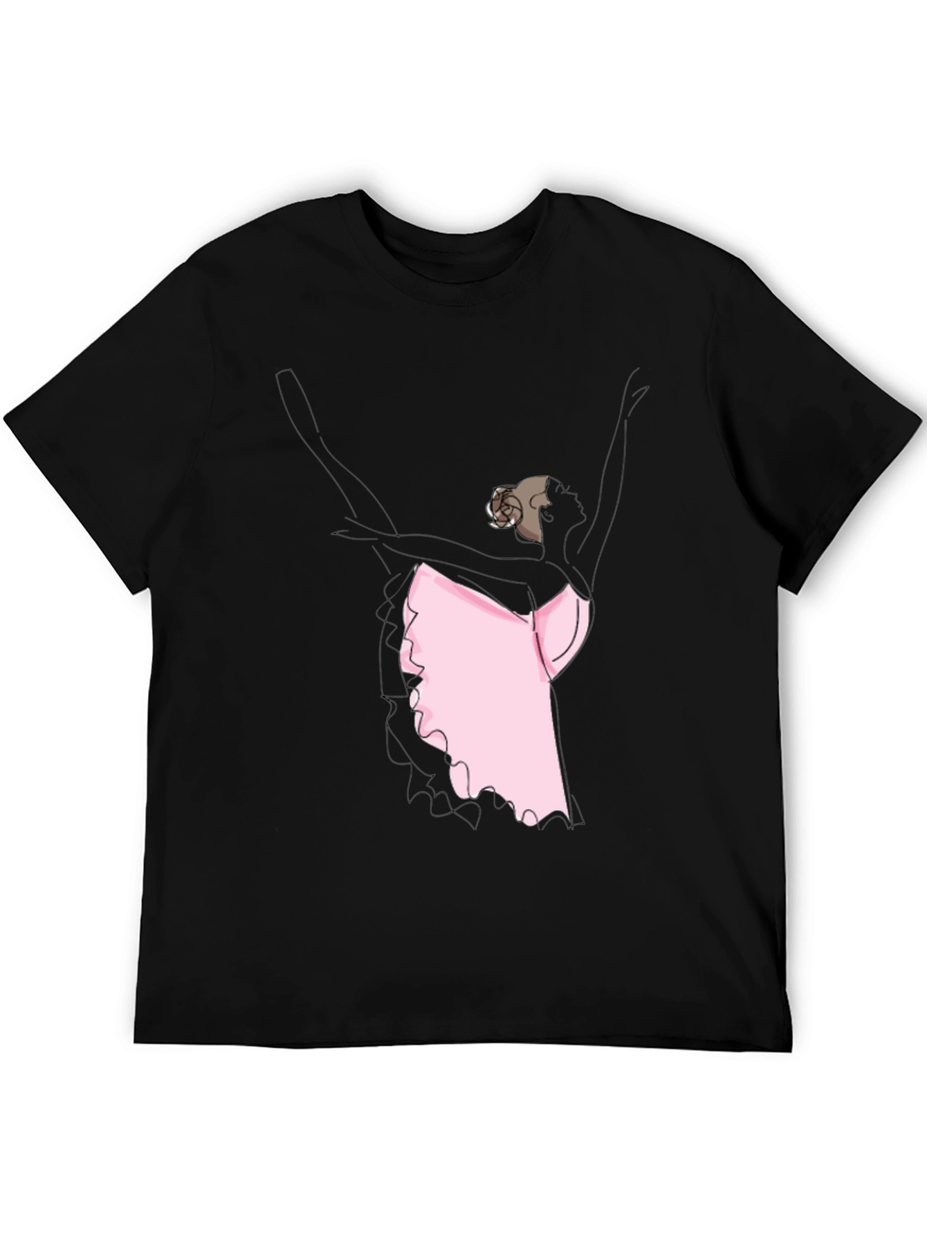 Ballerina Graphic Tee - Black Casual T-Shirt