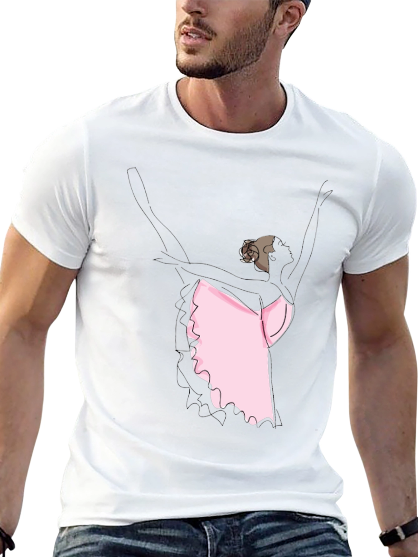 Ballerina Graphic Tee - Black Casual T-Shirt