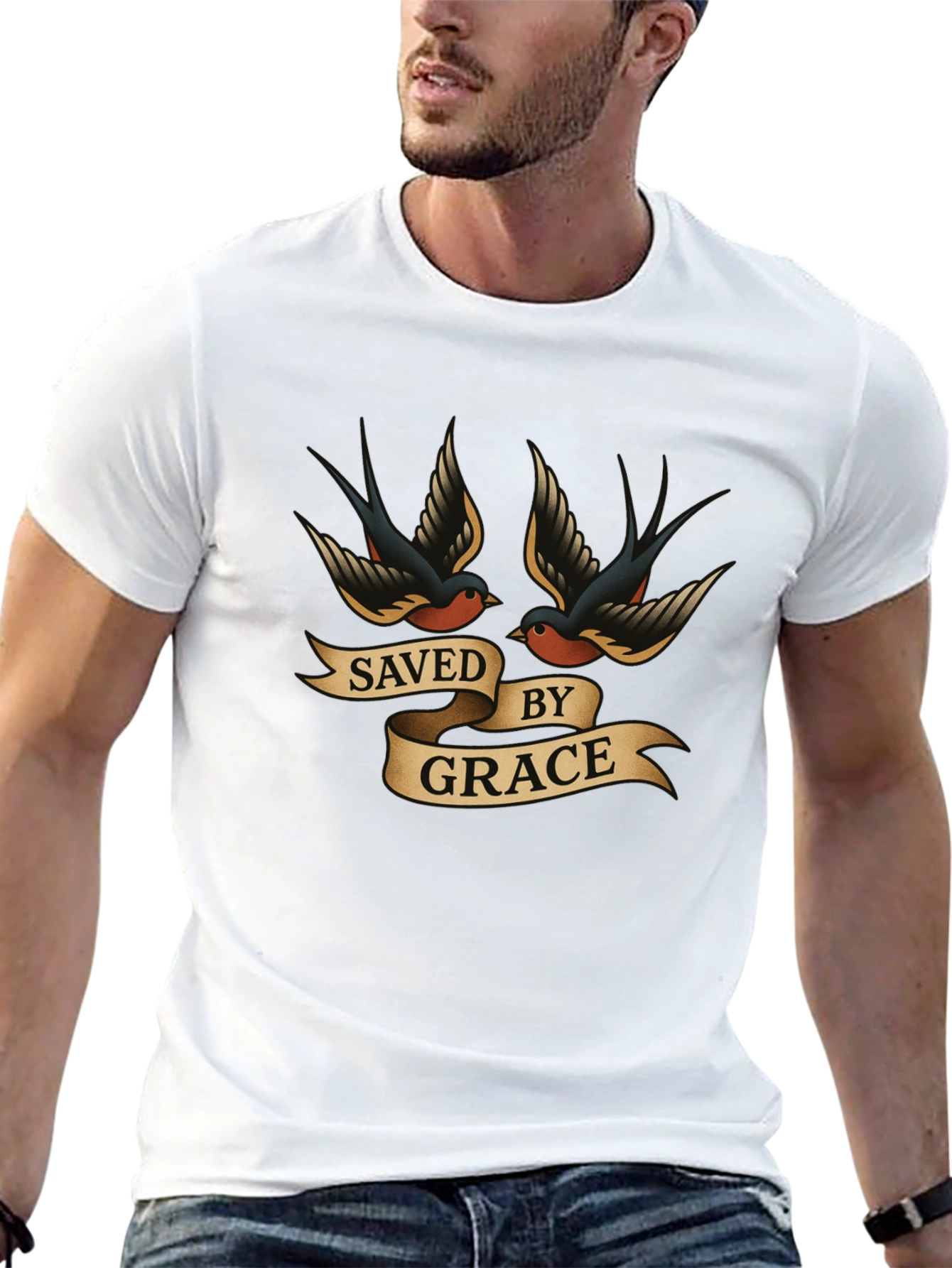 Saved by Grace Swallow T-Shirt