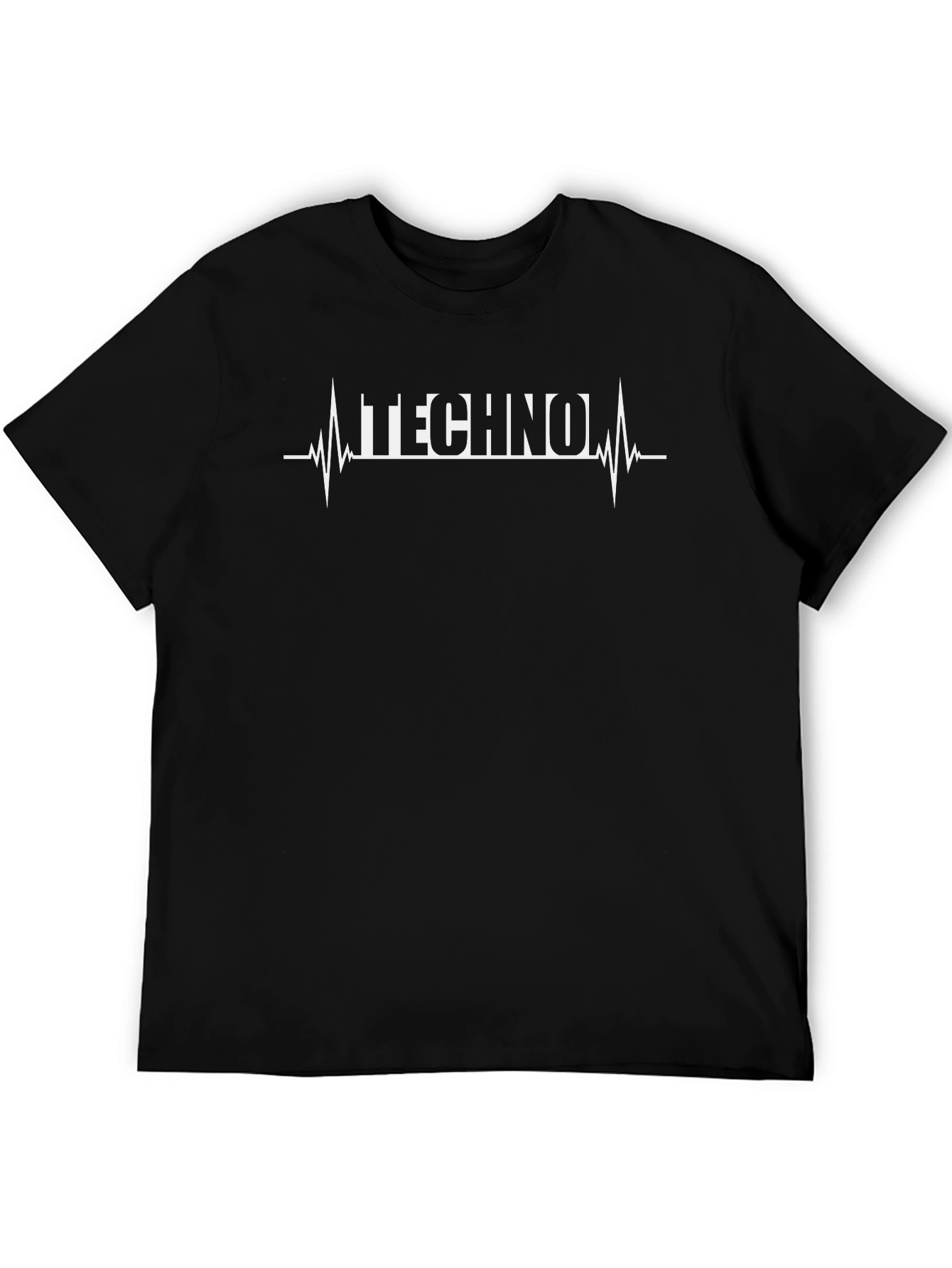 Techno Heartbeat T-Shirt - Black Cotton Tee